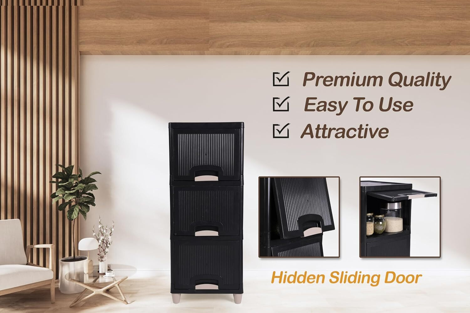 Image of MAXTID TS5 3 layer Drawer Organizers & Dividers with desk organizer Cabinet with USB 2.0 and USB 3.0 Ports Compatible with Computer
