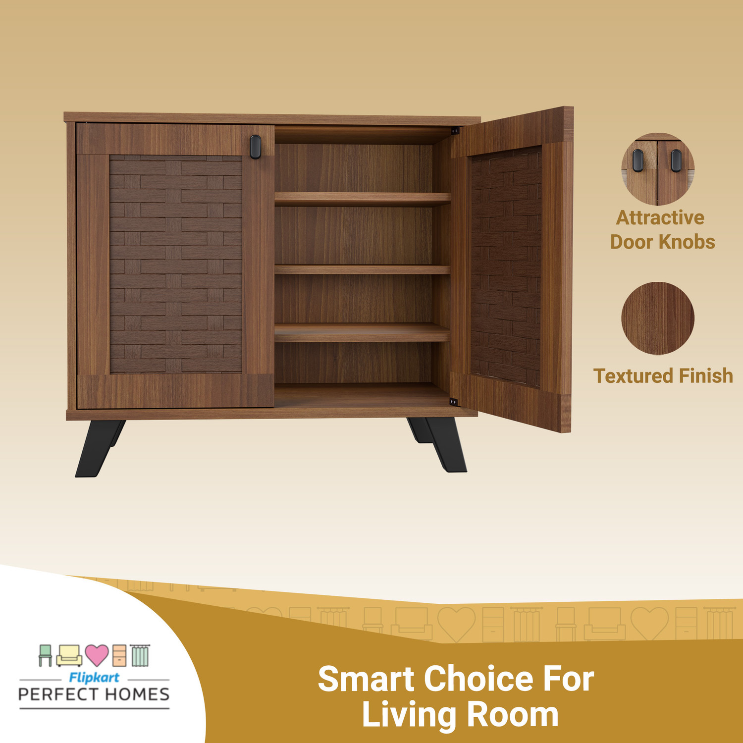 Image of Flipkart Perfect Homes STEAMER Engineered Wood Shoe Rack