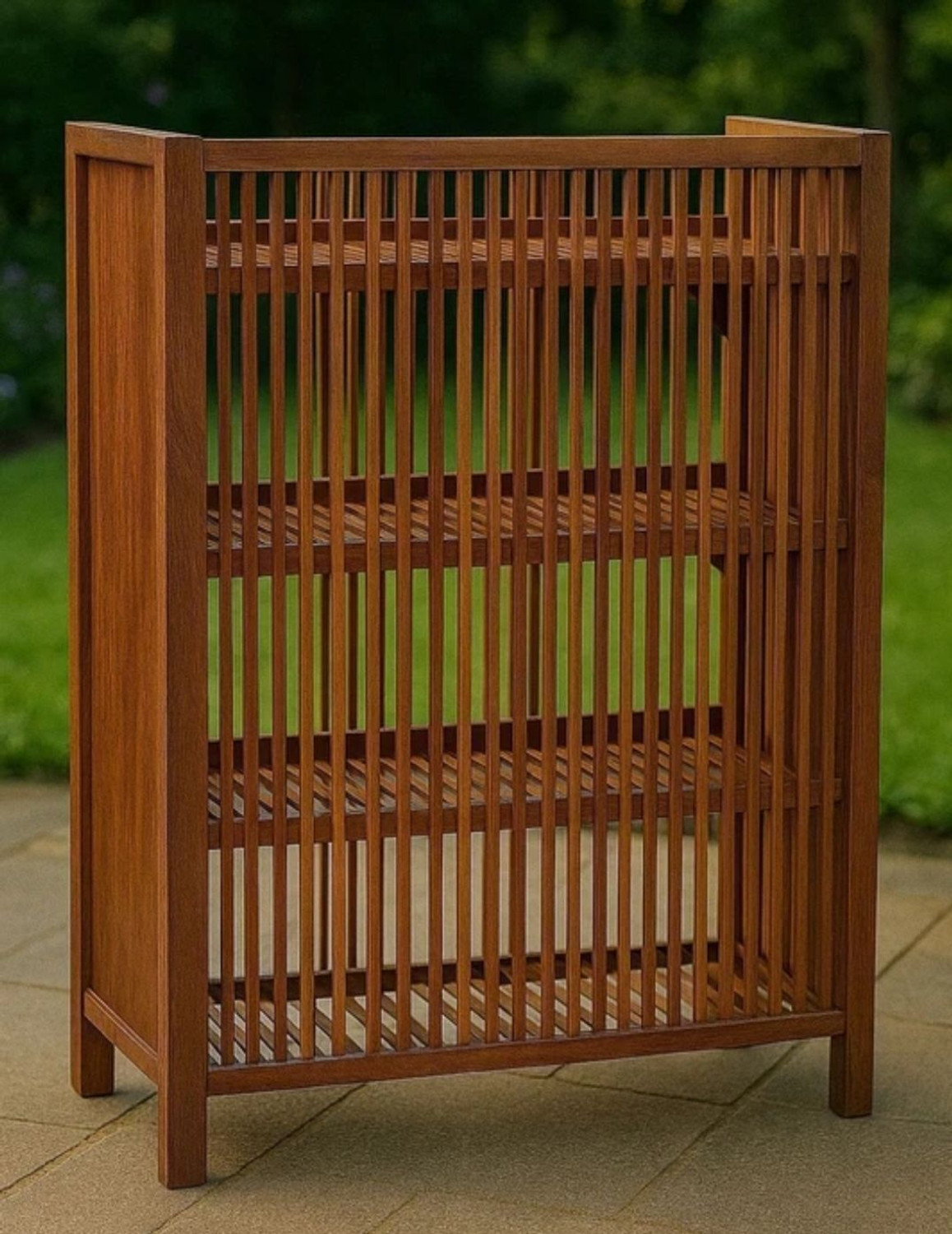 Image of QUEES BMR41 Bamboo Open Book Shelf