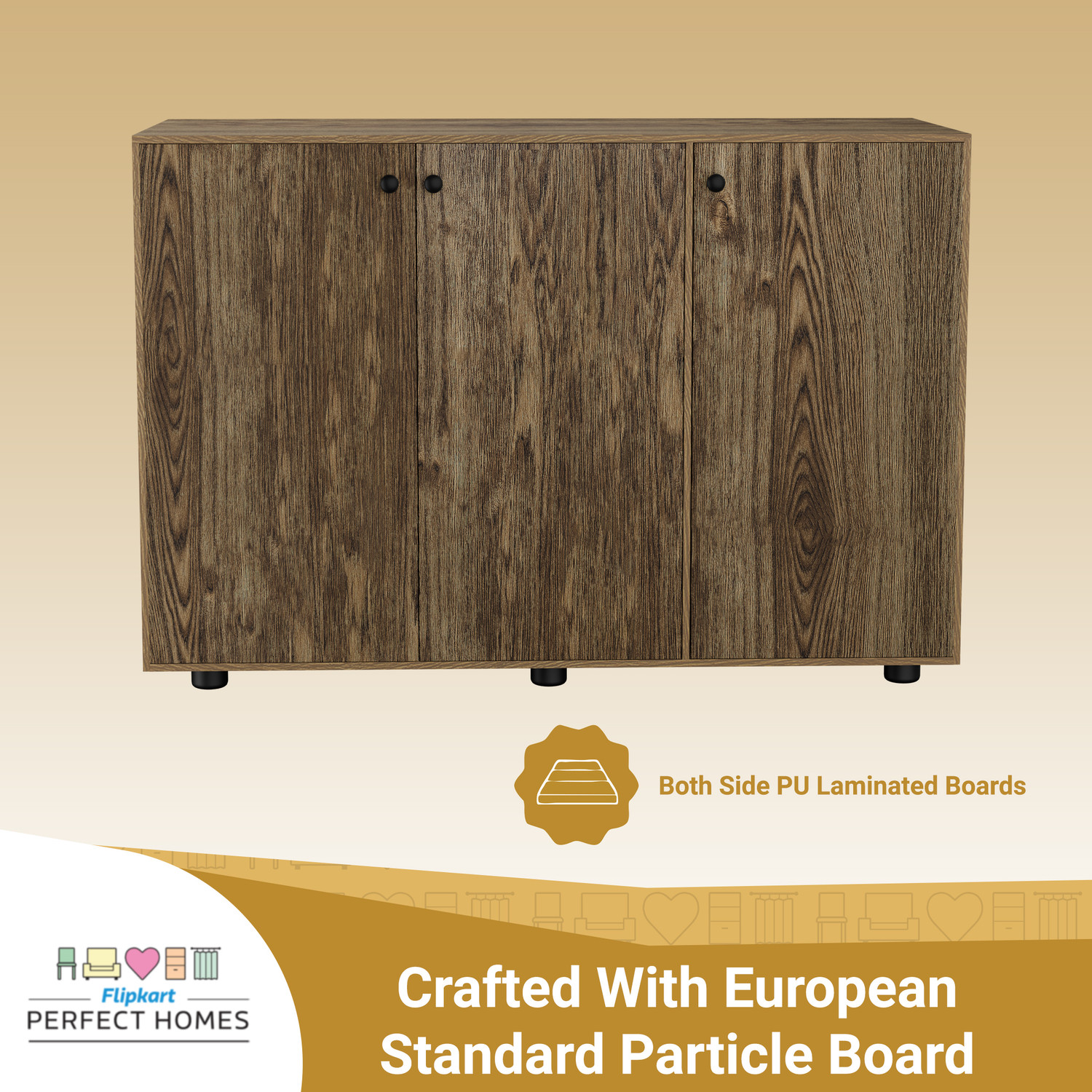 Image of Flipkart Perfect Homes Brighton Engineered Wood Shoe Rack