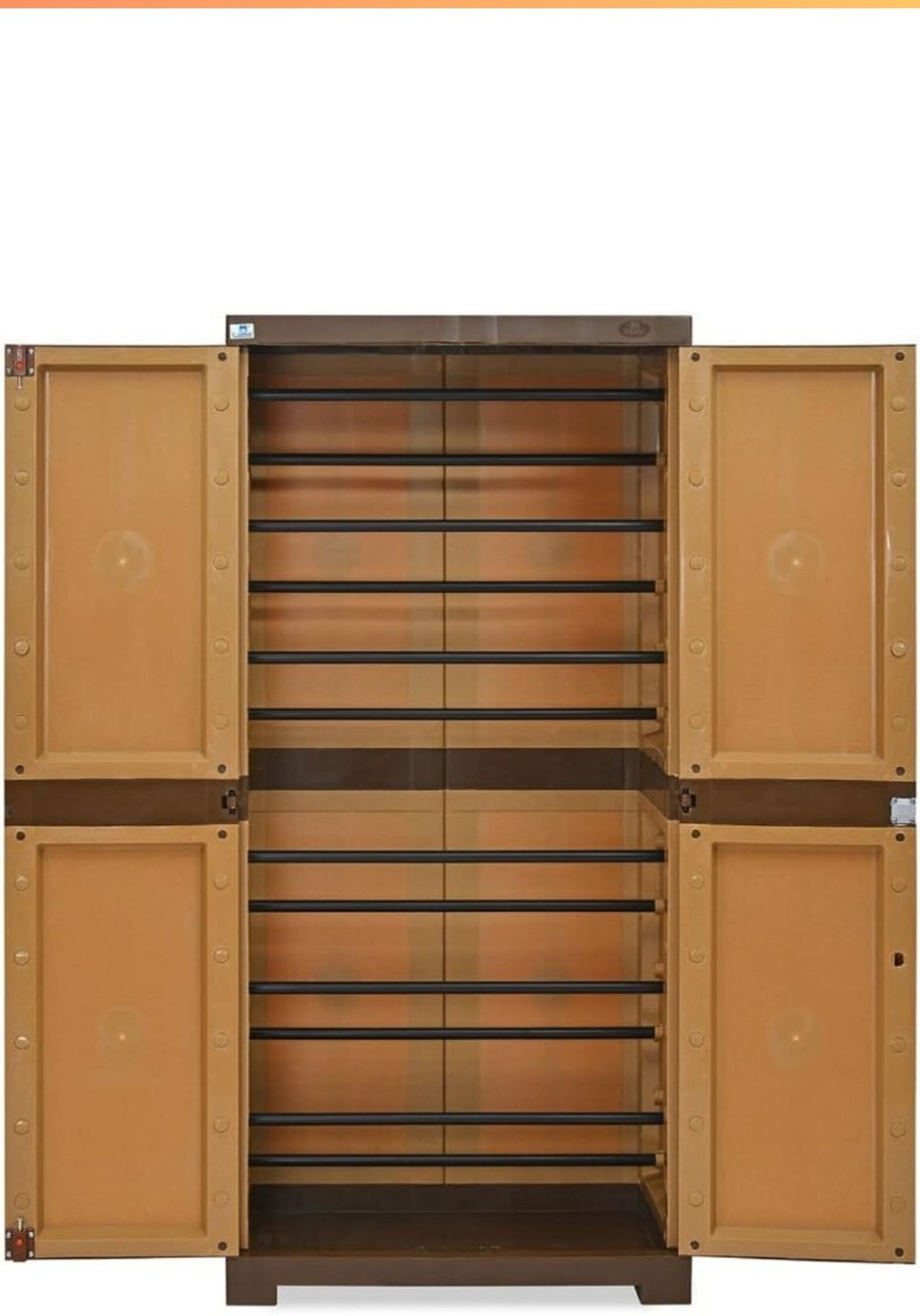 Image of Nilkamal Freedom Large 18 (FMSC18) Sandy & Dark Brown Plastic Shoe Rack