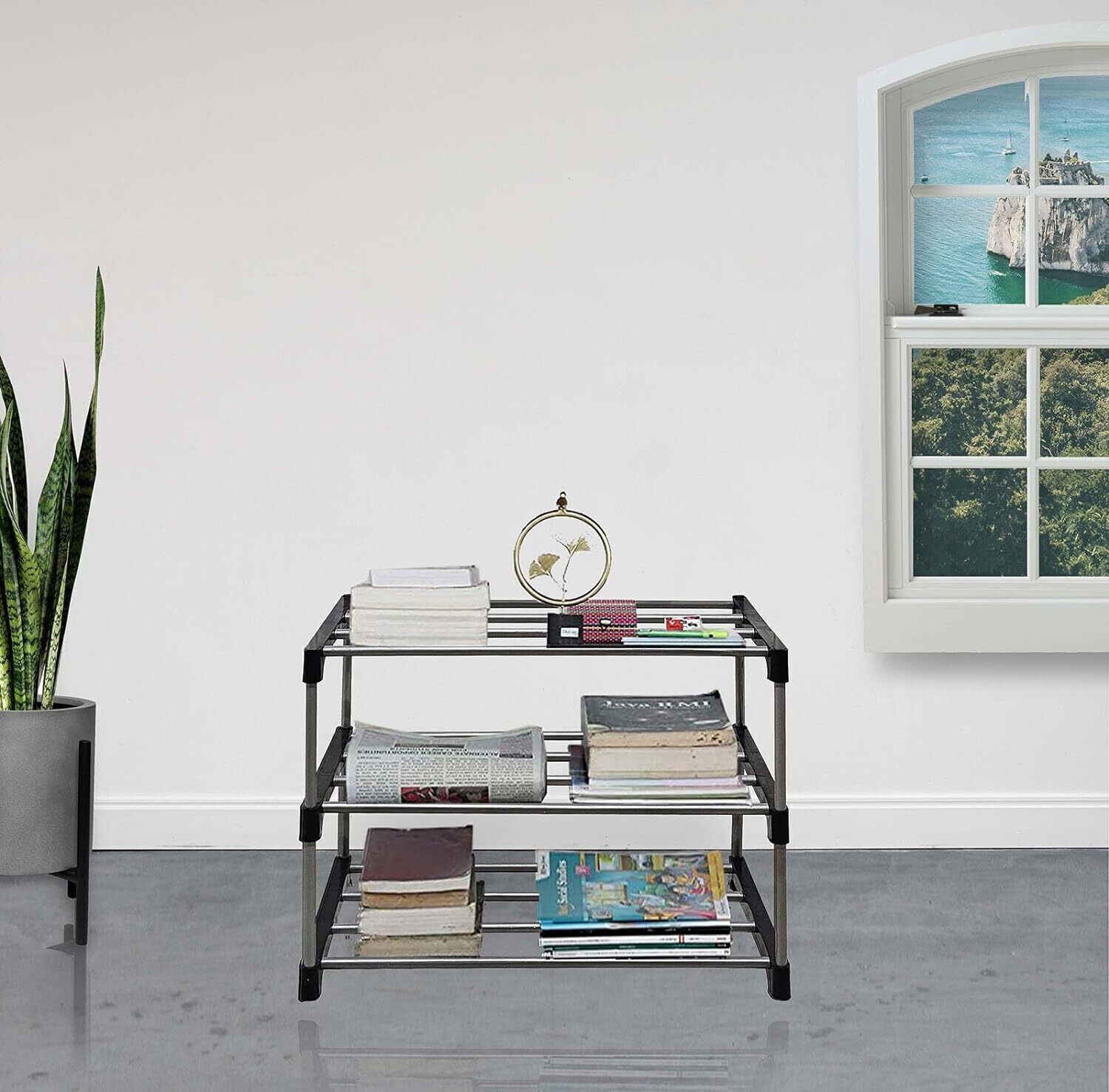 Image of girja Strong Book Shelf for Home Multipurpose Storage Organizer Plastic Shoe Stand