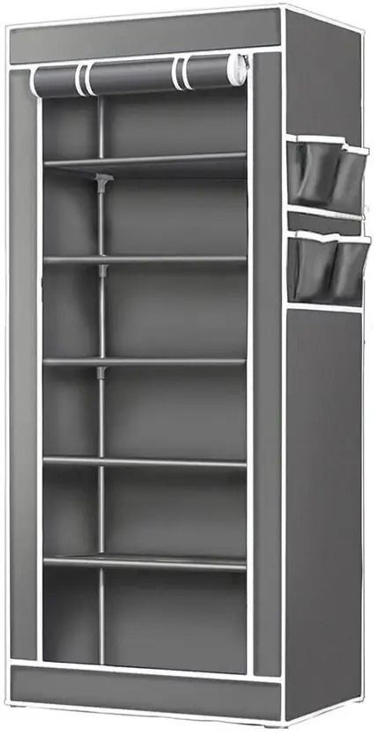 Image of Shoefy Multipurpose shoe rack /Wardrobe Heavy Material PVC Plastic Pipes with cover Plastic Shoe Stand