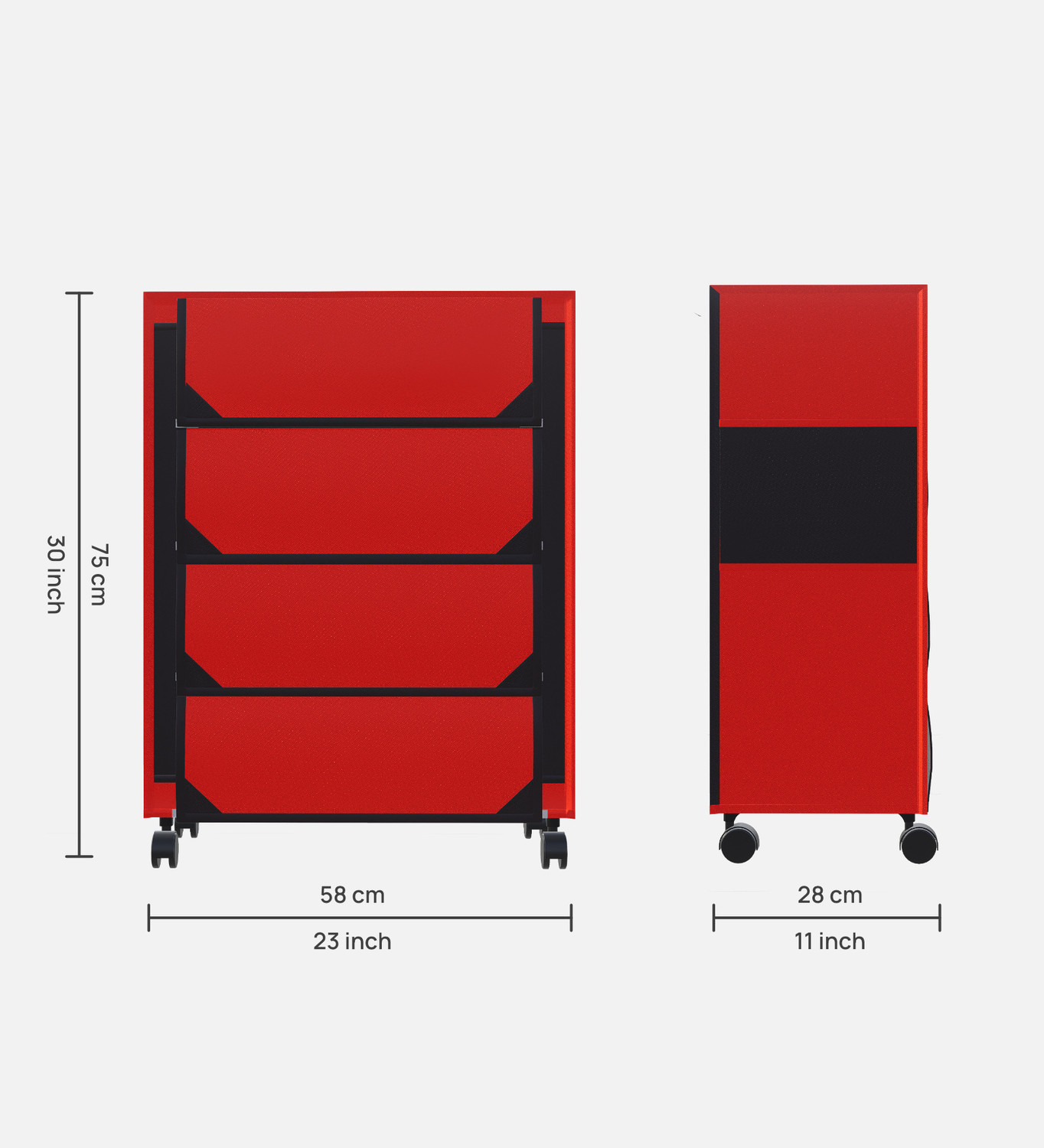 Image of FABURA Premium 4 Shelf With Wheels Plastic Shoe Stand