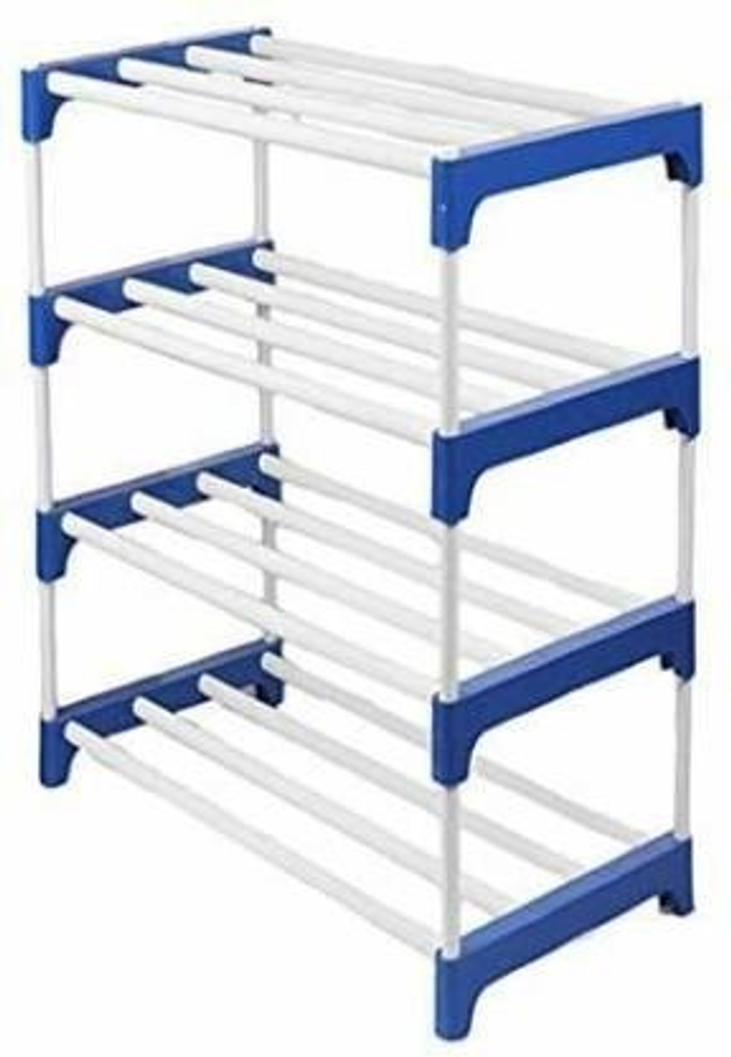 Image of RKE RACK 4 Plastic Collapsible Shoe Stand (White, 4 Shelves, DIY(Do-It-Yourself))