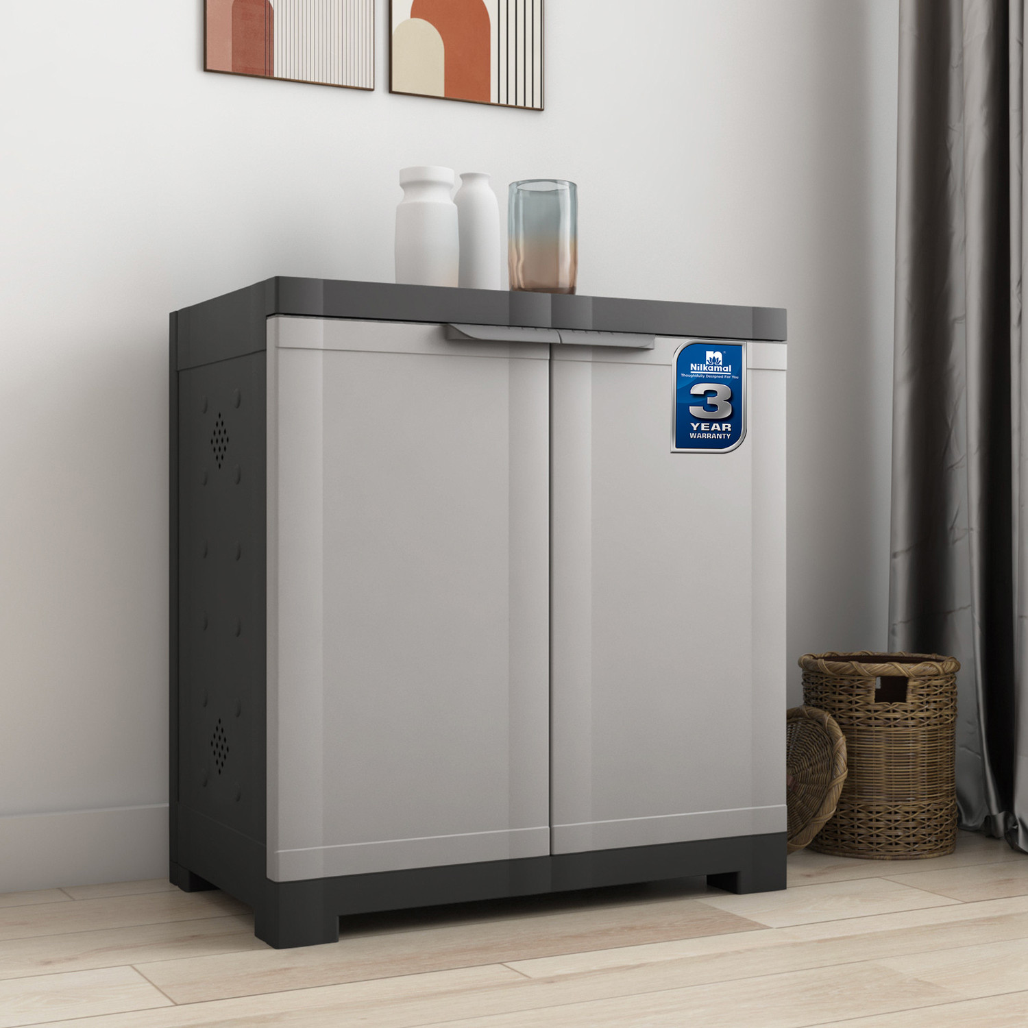 Image of Nilkamal Freedom Mini 09 (FMSC09) Shoe Rack Plastic Cabinet with Dustproof Door Plastic Shoe Rack