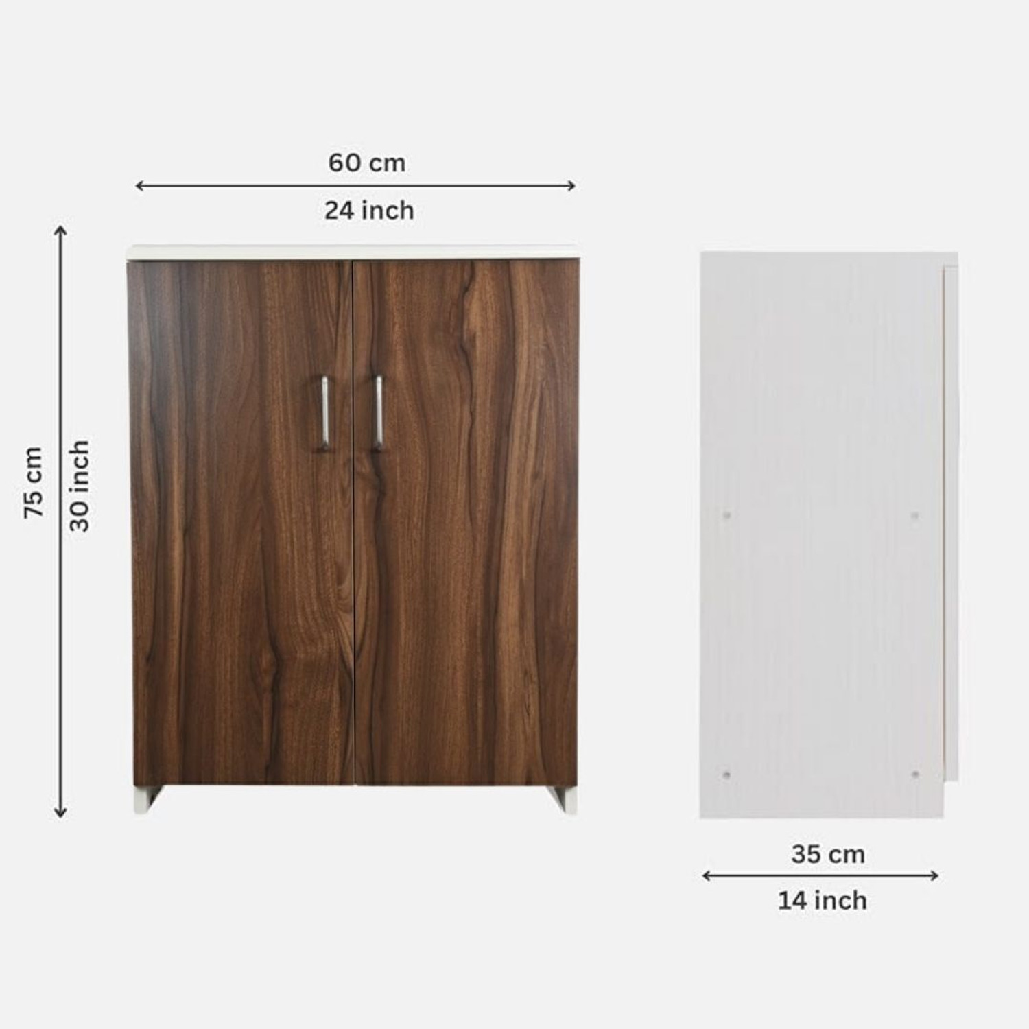 Image of SPECIALITY PANELS 2 Doors with 4 Shelfs Multi-Purpose Standing Home Organizer Engineered Wood Shoe Rack