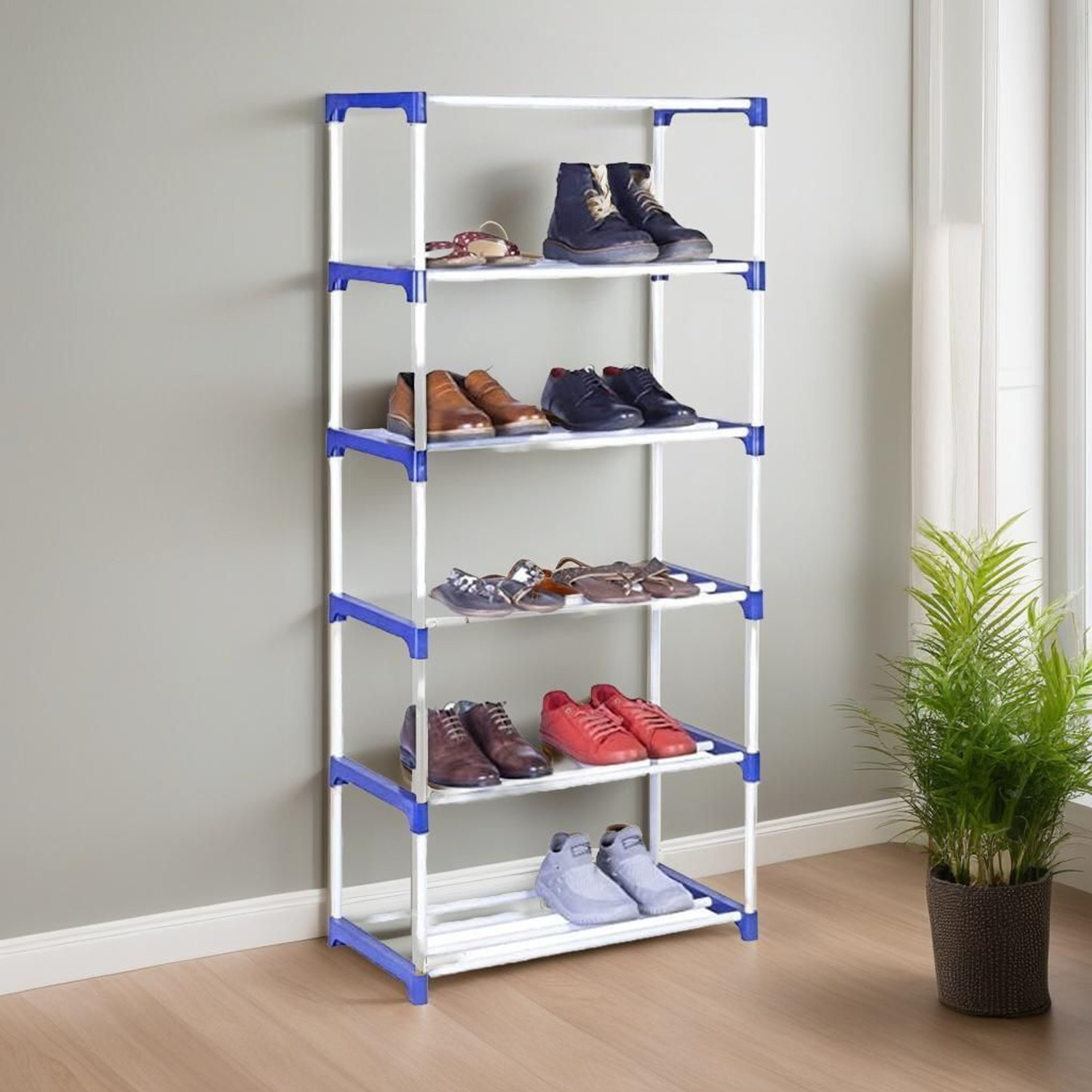 Image of Reom Enterprise 6 Shelves Multipurpose Plastic ( Heavy PVC Pipe ) Plastic Shoe Stand