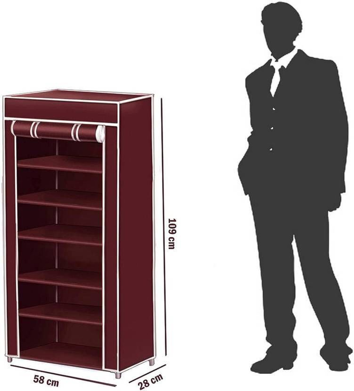 Image of Shoefy Multipurpose shoe rack /Wardrobe Heavy Material PVC Plastic Pipes with cover Plastic Shoe Stand