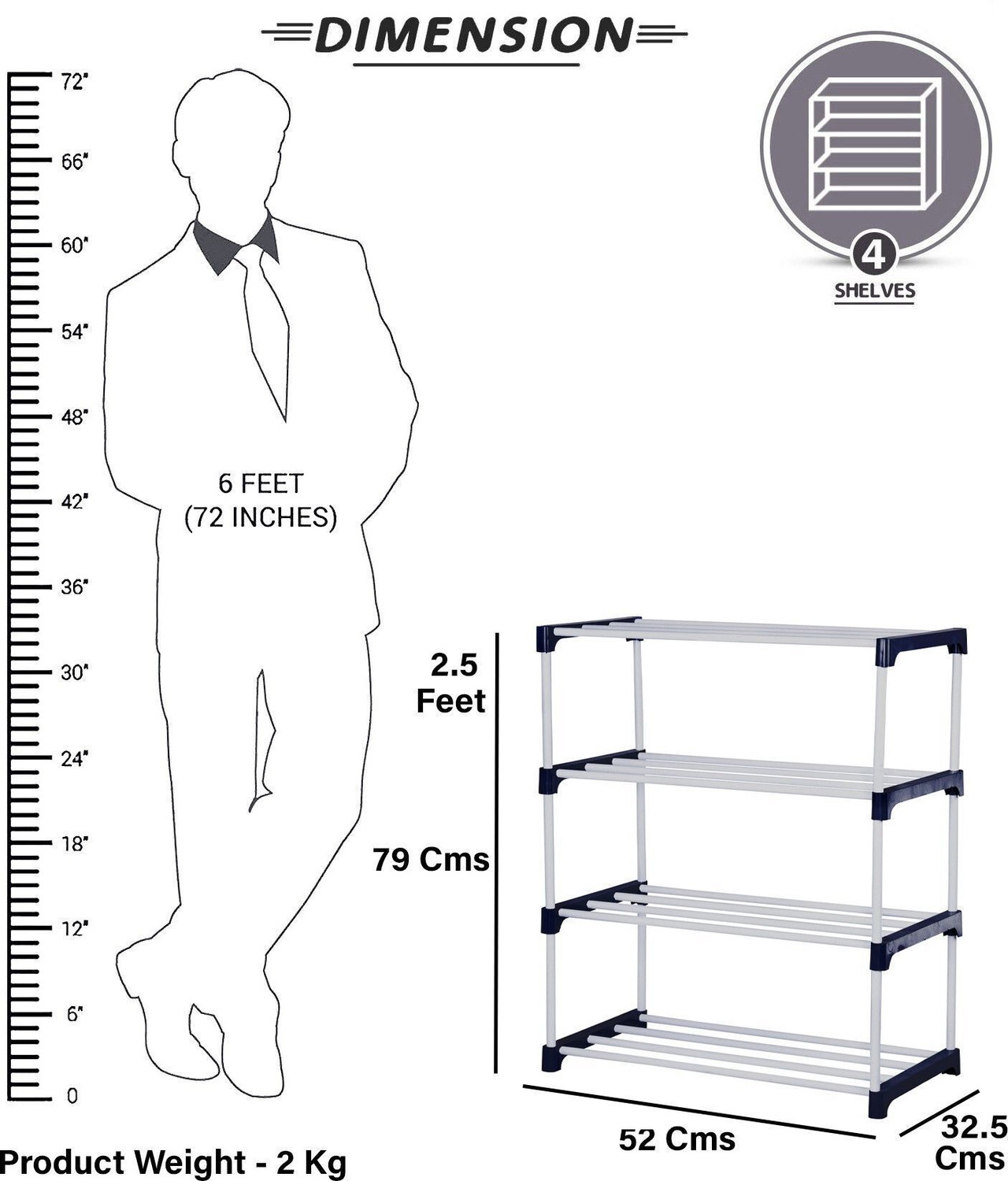 Image of LOOKNSNAP Premium Plastic Shoe Stand