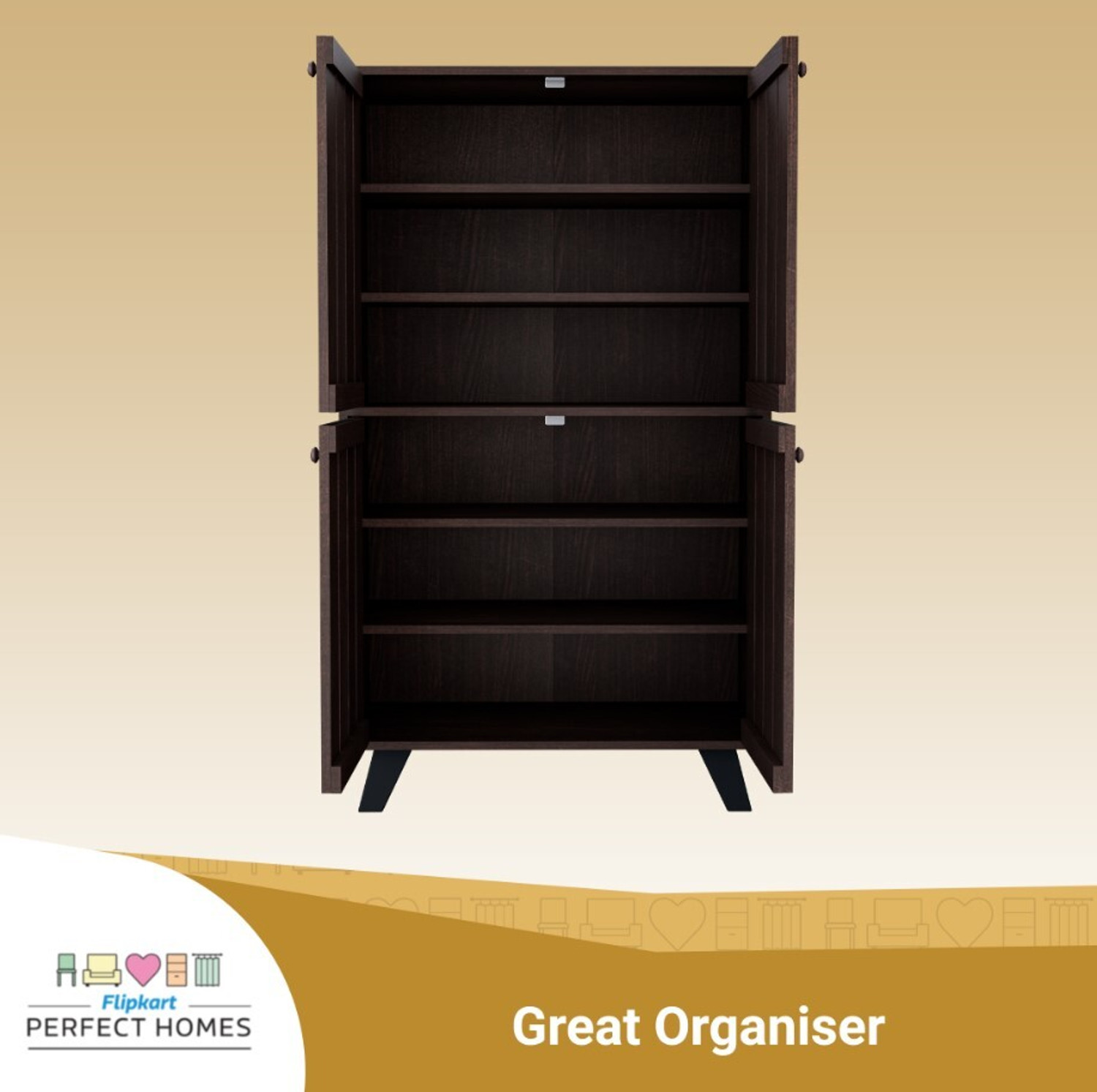 Image of Flipkart Perfect Homes Cole Engineered Wood Shoe Rack