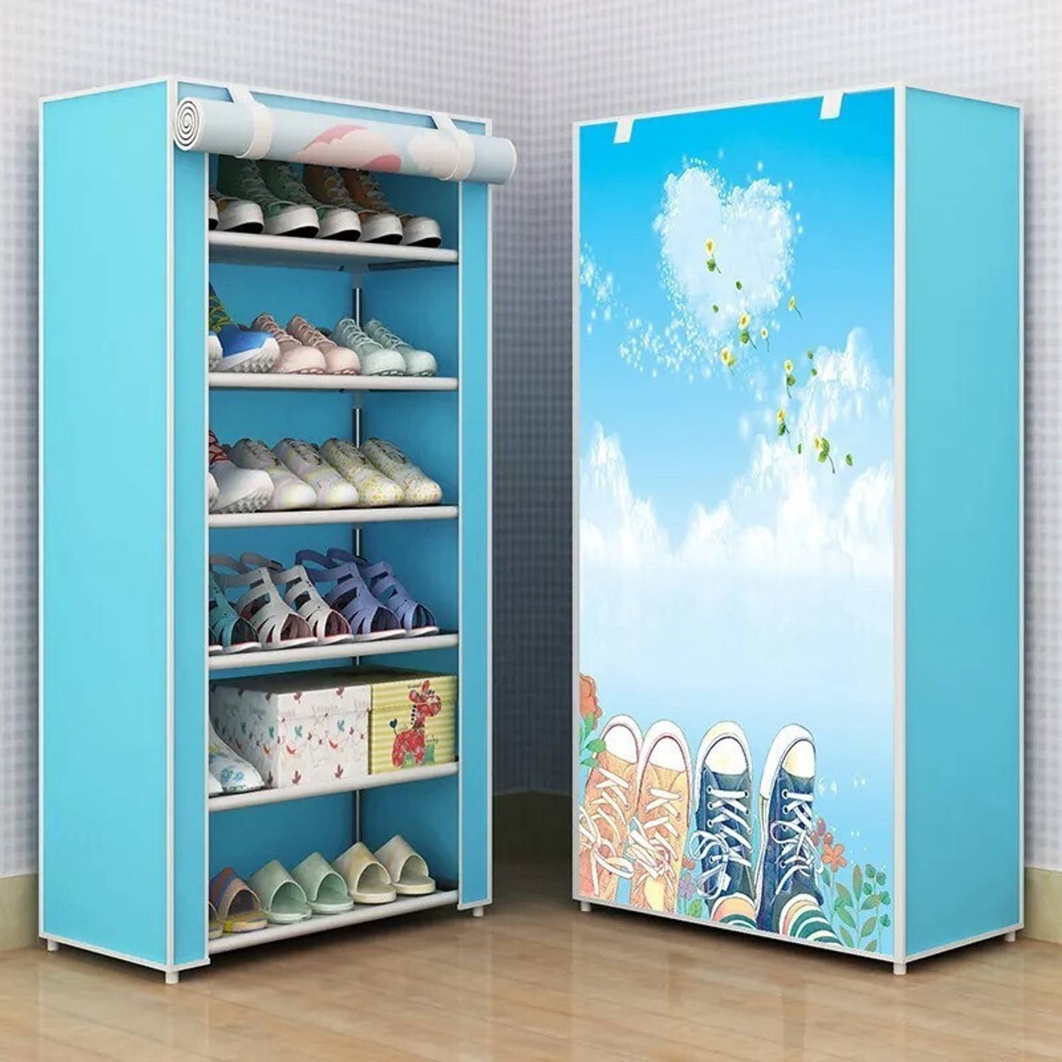 BRANTOX Shoe Rack Organizer – 6 Tier, Foldable, Space-Saving Cabinet for Shoes Plastic Shoe Stand