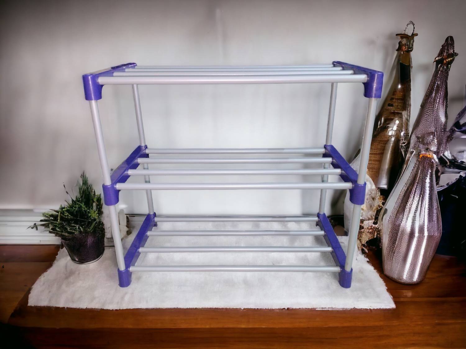 Bazooka 3 Layer Book Shelf for Home Library Multipurpose Storage Organizer Rack Stand Metal Open Book Shelf