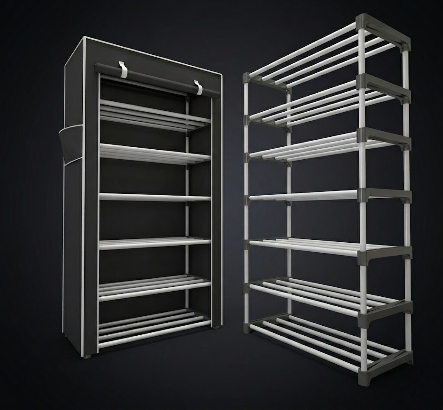 Image of Chalia Black color 6 layer Shoe rack Plastic Shoe Rack looks Attractive Plastic Shoe Stand