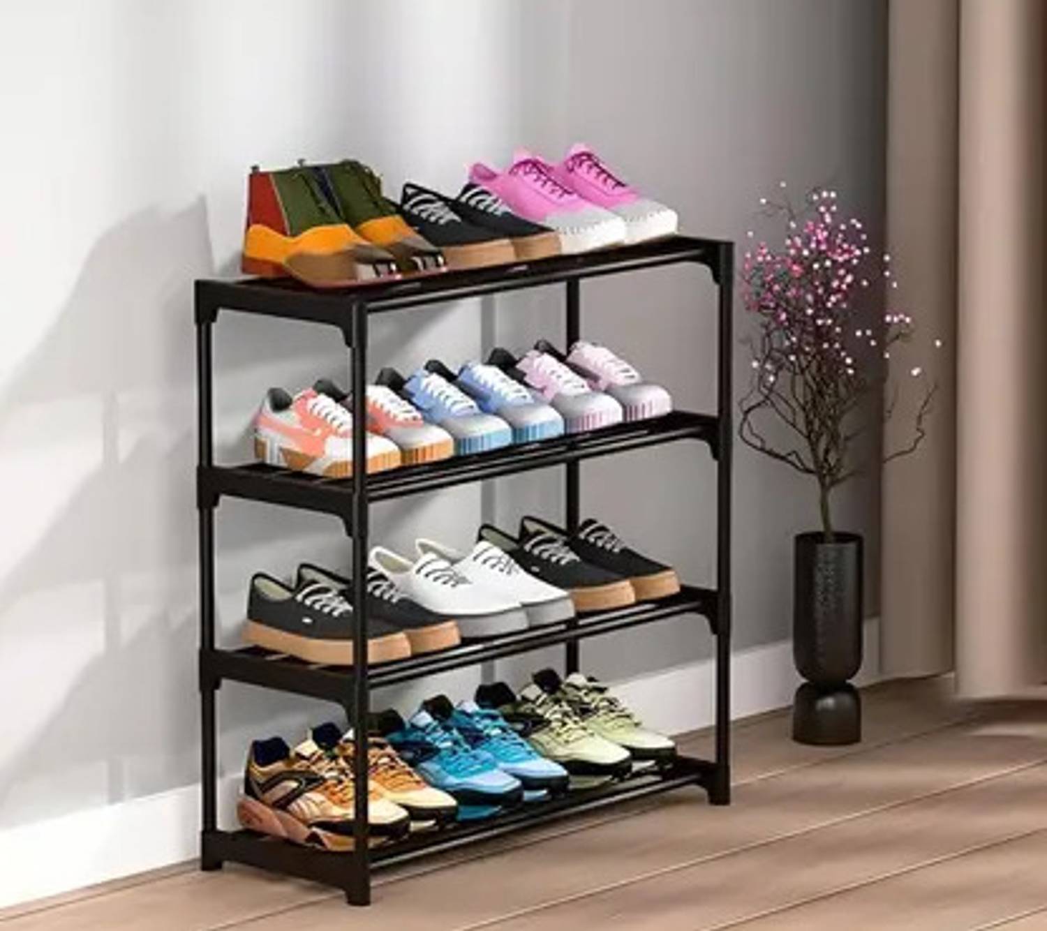 BRANTOX 4 LAYER PLASTIC Durable and Multipurpose Shoe Rack Plastic Shoe Stand Plastic Shoe Stand