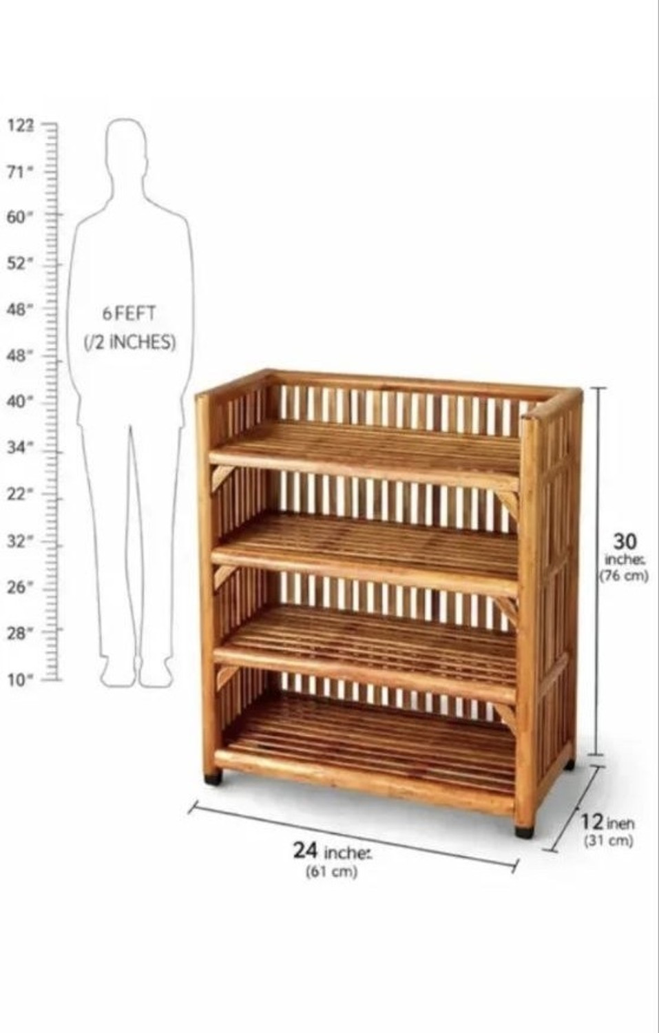 Image of ALVRIQ LIFE ALVRIK SpaceSaver Bamboo Rack Bamboo Shoe Rack