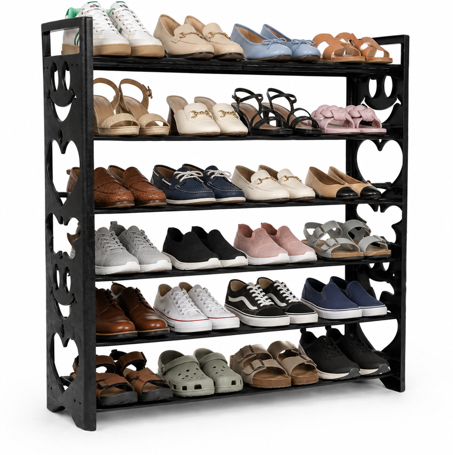 Image of Naayaab Craft Elegant 6-Tier Shoe Rack for Efficient Home Organization Metal, Plastic Shoe Rack