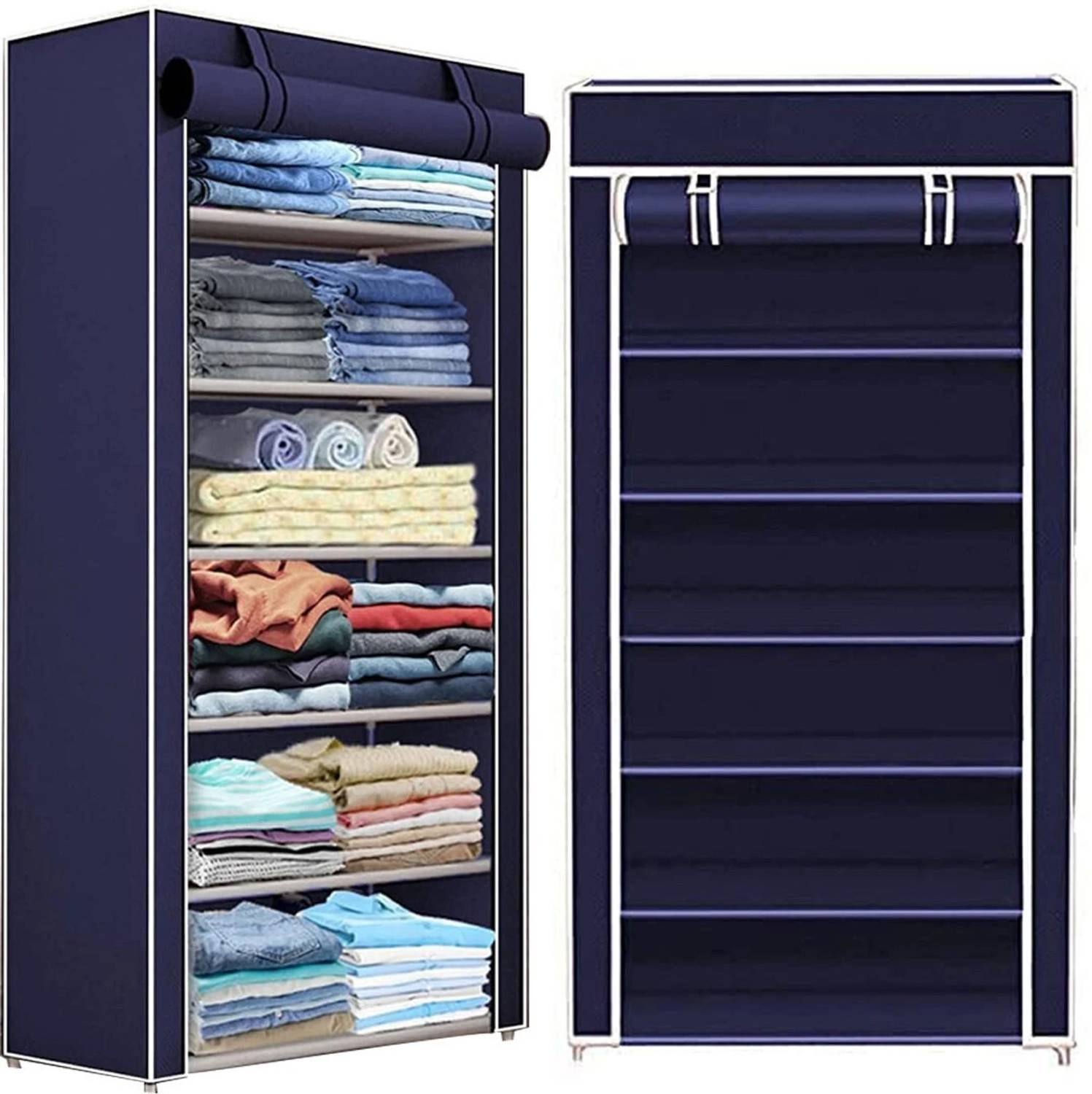 Everstep 6-Layer Foldable Shoe Rack with Cover - Image 1