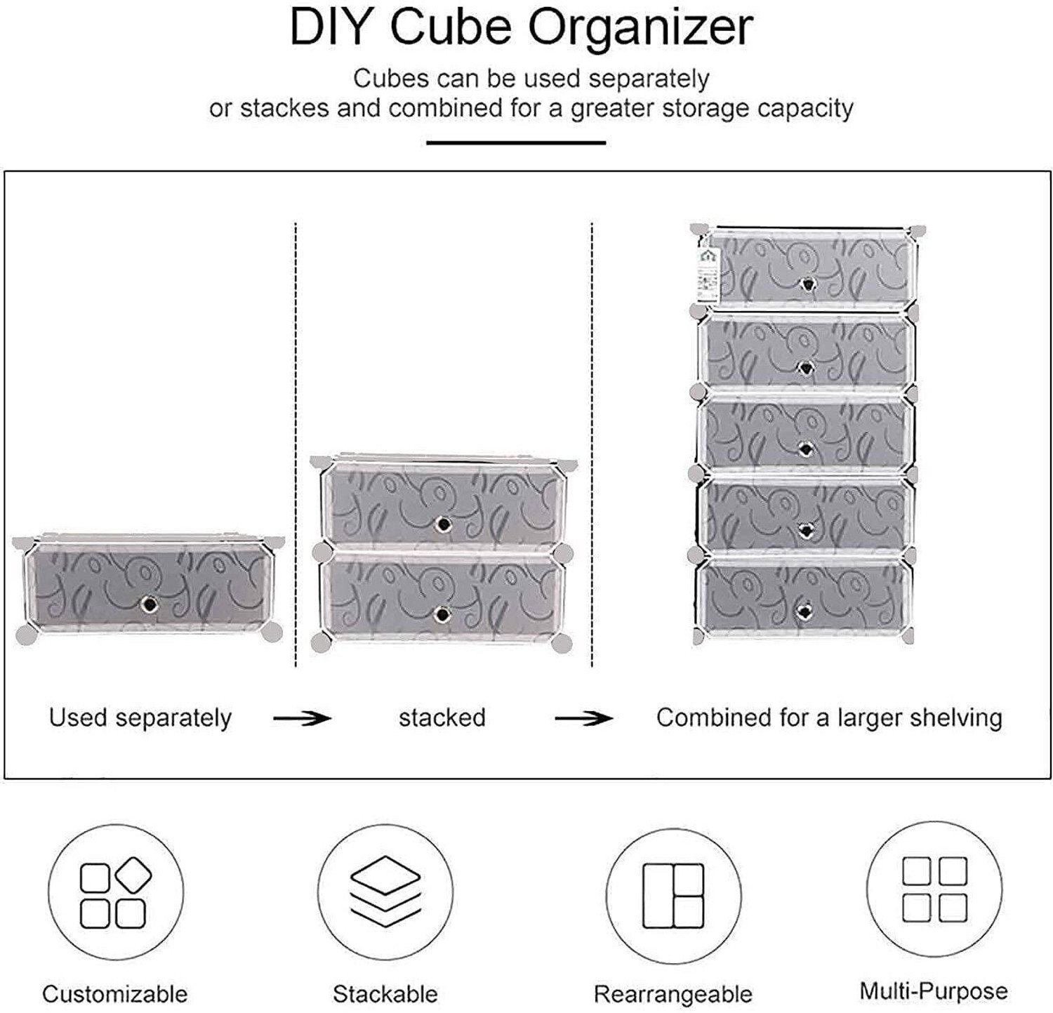 Image of PYXBE 5 Layer Plastic Shoe Rack Multipurpose Storage Organizer for Home BedroomBalcony Plastic Collapsible Shoe Stand