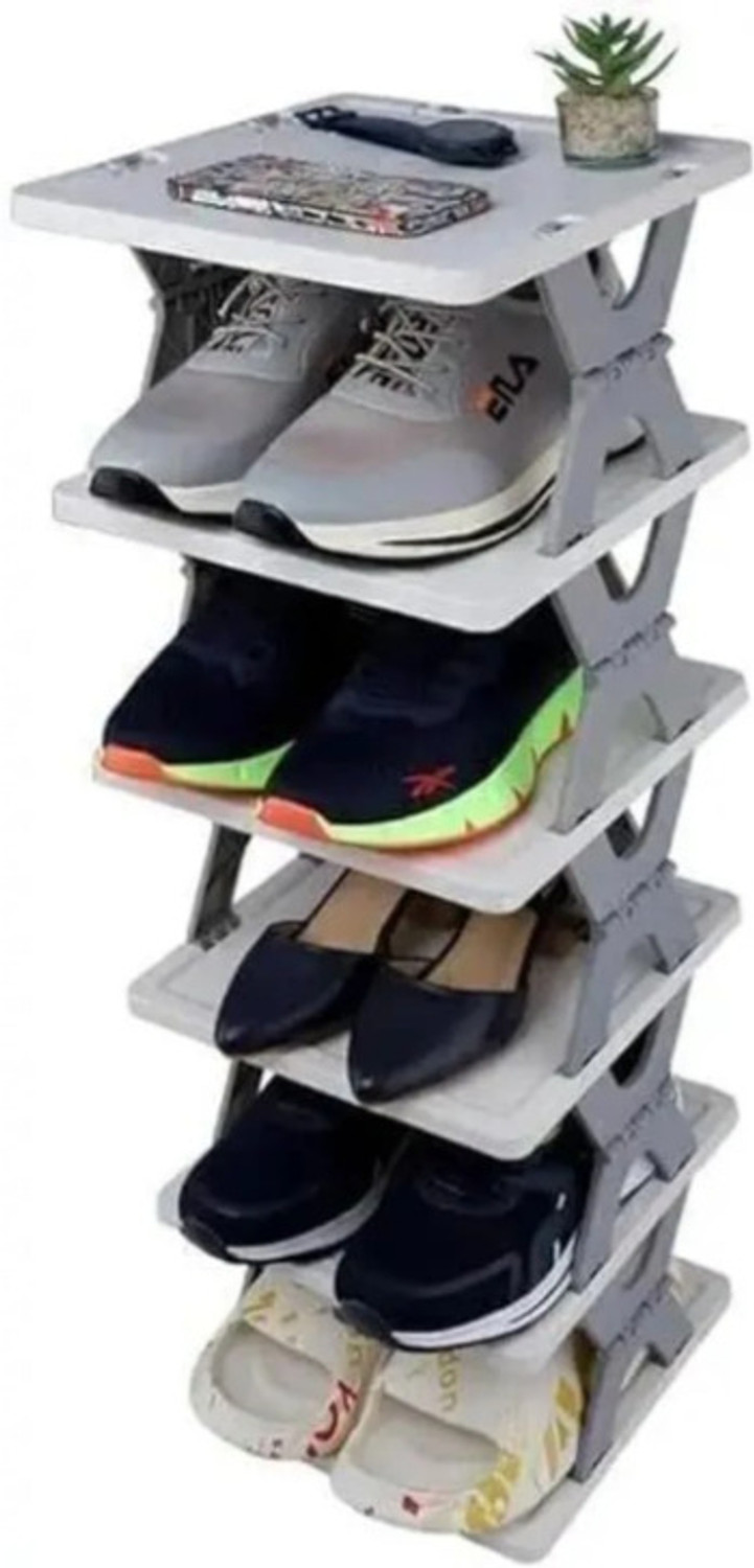 Image of MD PRODUCT 6 Layer Foldable Shoe Rack ||Office Plastic Shoe Stand||plastic shoe rack Plastic Shoe Stand