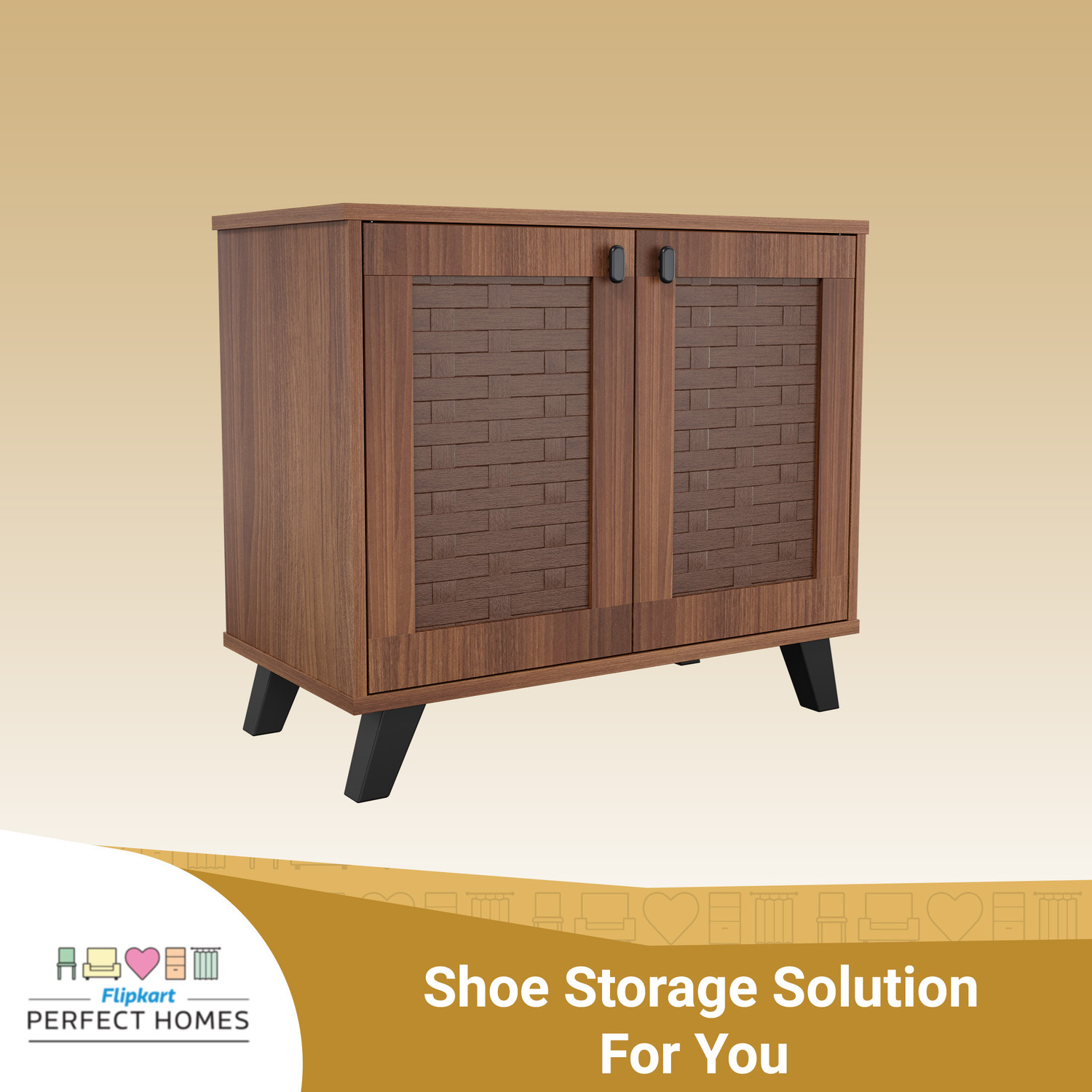 Image of Flipkart Perfect Homes STEAMER Engineered Wood Shoe Rack