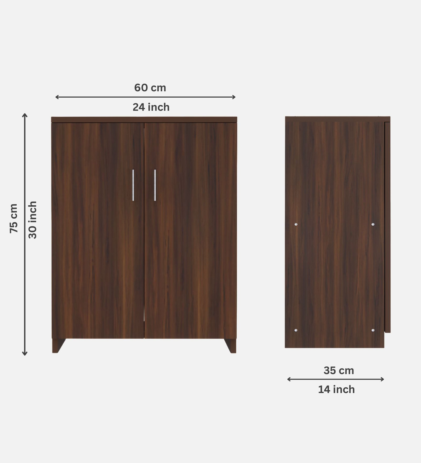 Image of SPECIALITY PANELS 2 Doors with 4 Shelfs Multipurpose Cabinet with Termite Resistance Engineered Wood Shoe Rack