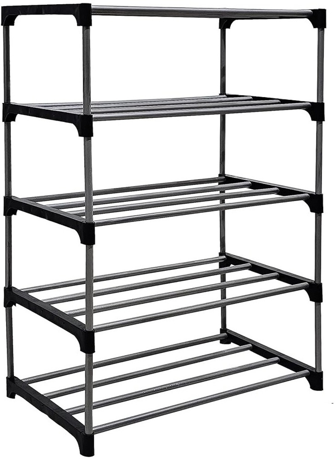 Image of EXPOSURE COLLAPSIBLE OPEN METAL PIPES SHELF SHOE SHOE RACK 5 LAYER Metal Collapsible Shoe Stand