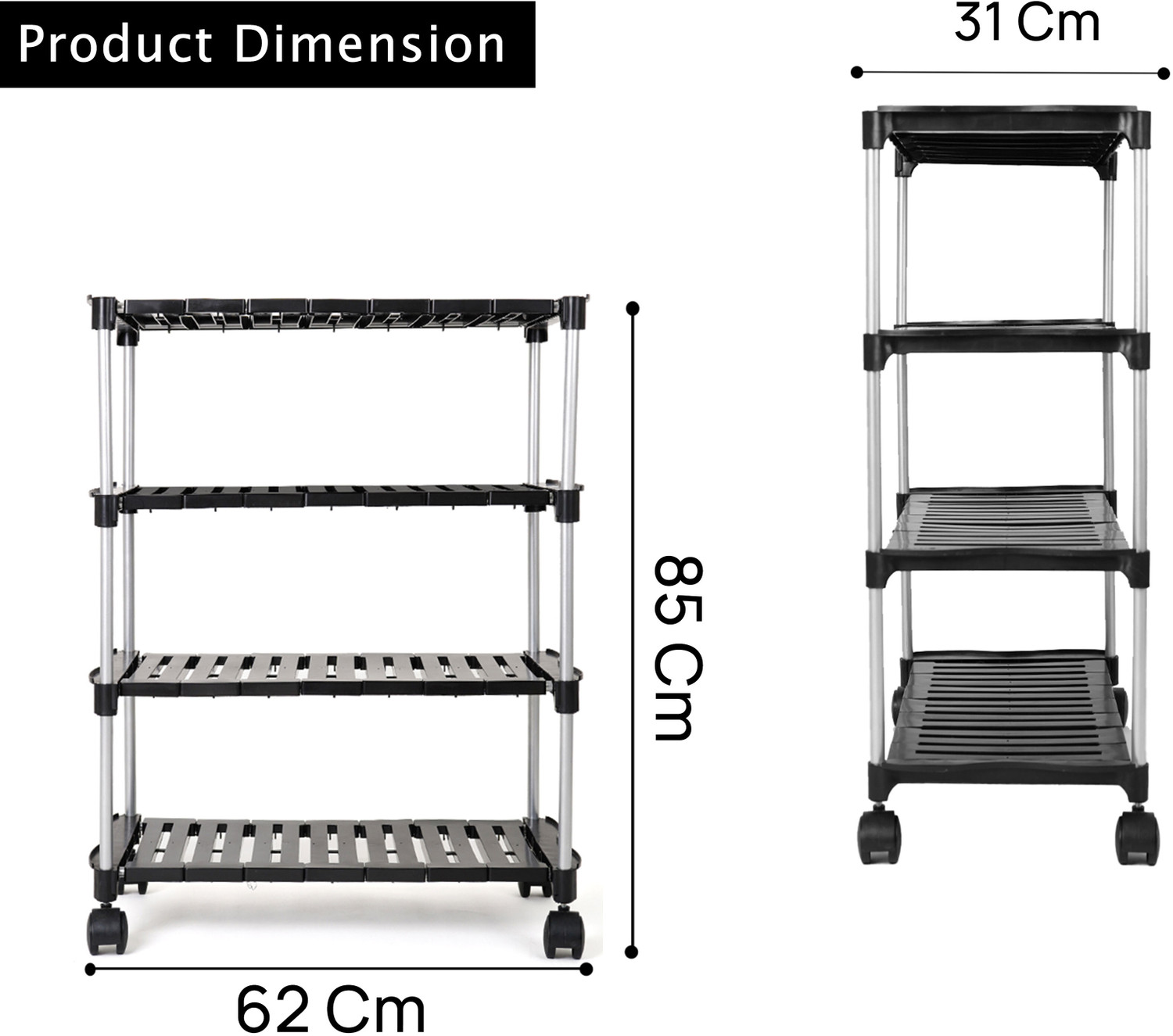 Image of LEOPAX 4 Tier Adjustable & Stackable Metal Iron Shoe Rack Organizer, Shoe Storage Shelf Metal Shoe Rack