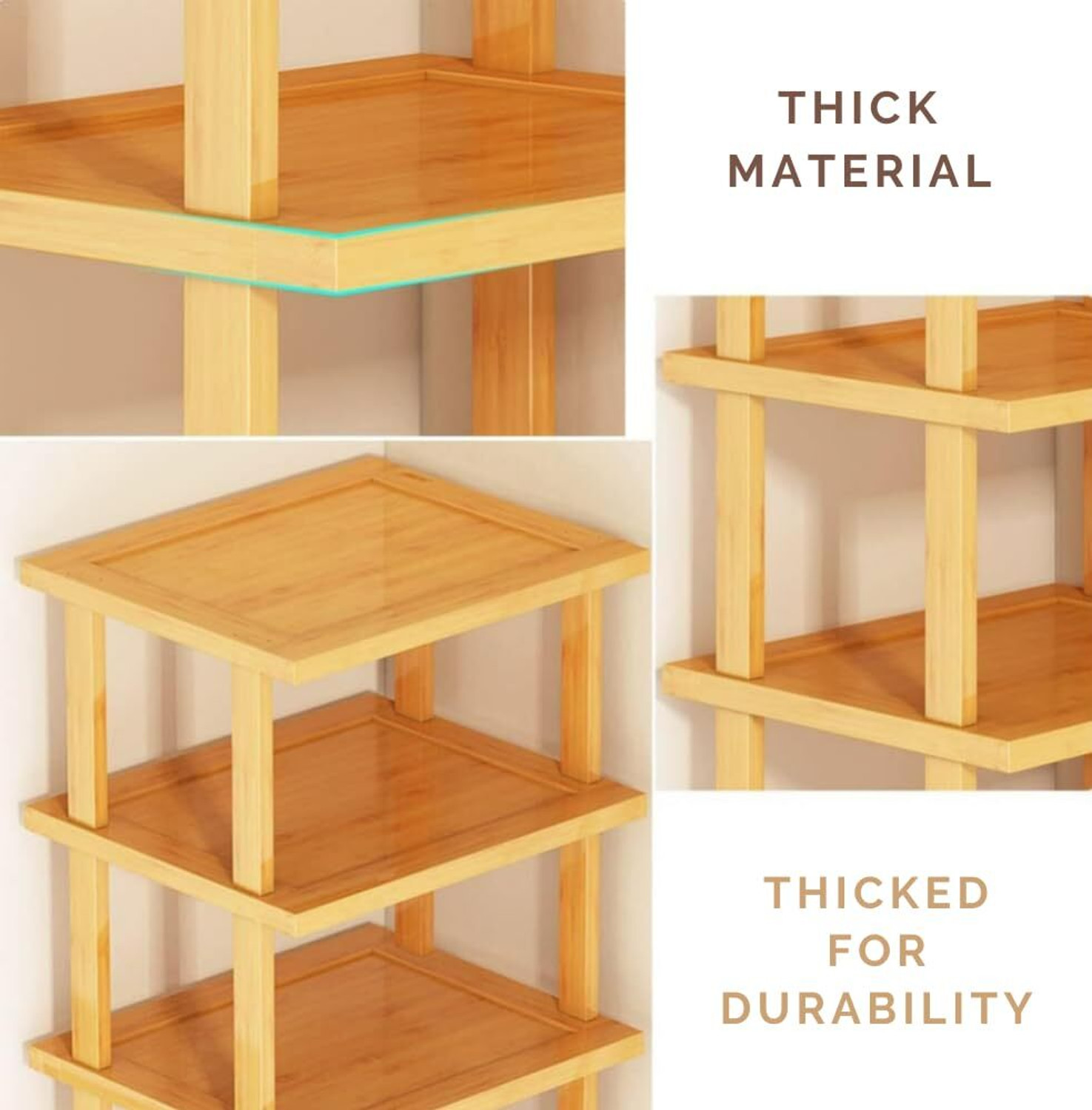 Image of Ginoya Brothers adjustable shoe rack, optimized for small spaces Bamboo Shoe Stand
