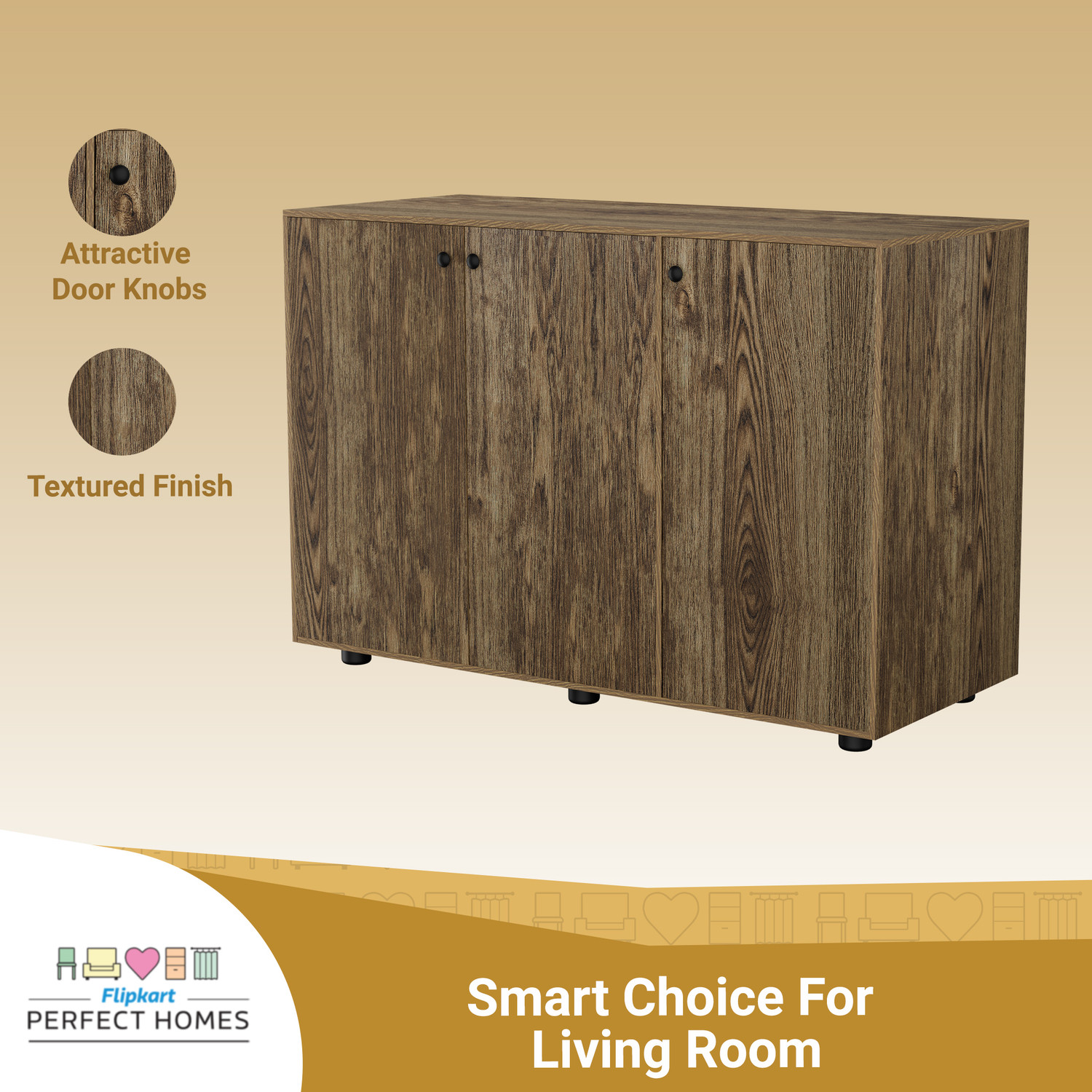 Image of Flipkart Perfect Homes Brighton Engineered Wood Shoe Rack