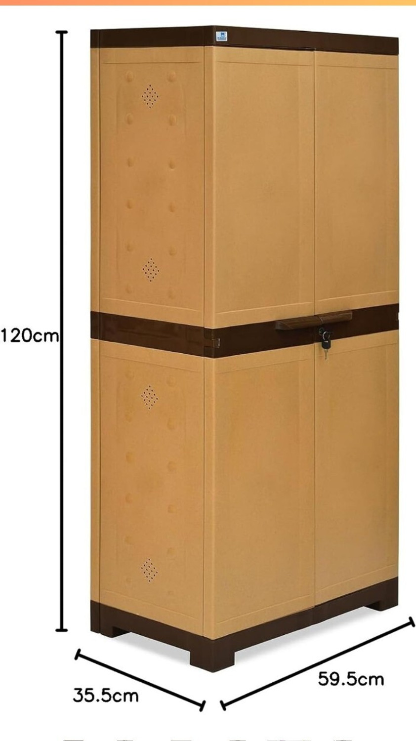 Image of Nilkamal Freedom Large 18 (FMSC18) Sandy & Dark Brown Plastic Shoe Rack