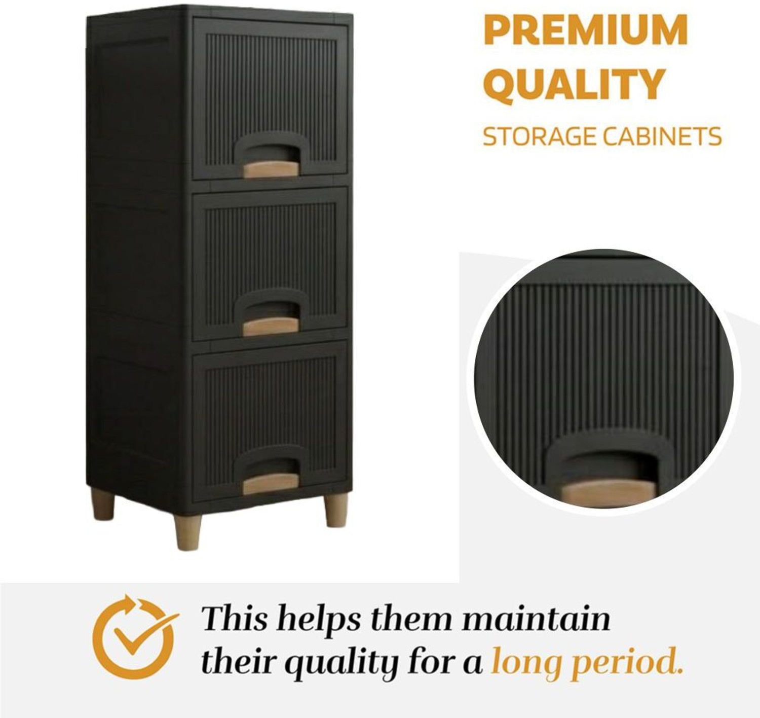Image of VISEMAN multi layer Drawer Cabinet with Balanced Weight Distribution PP Collapsible Wardrobe