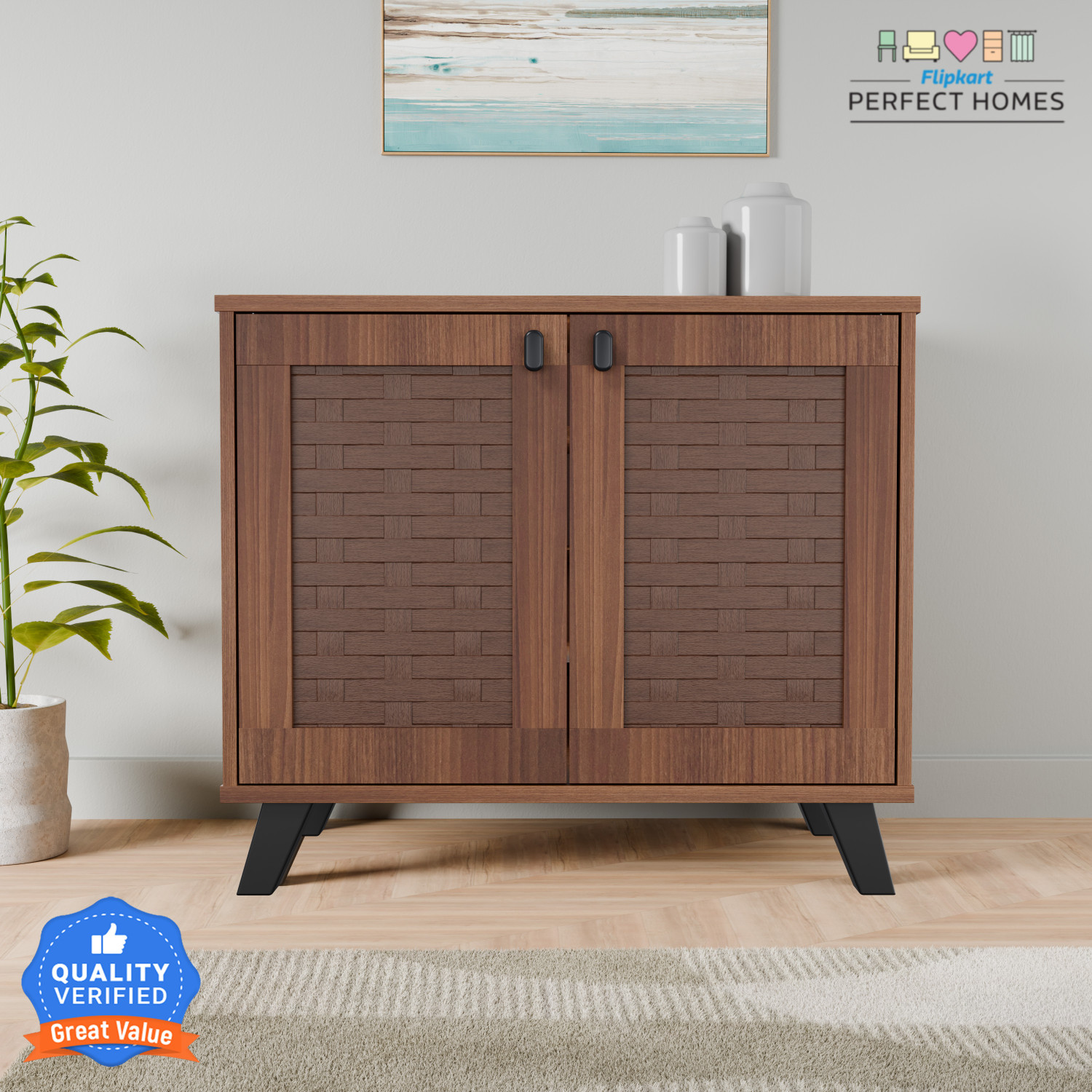 Image of Flipkart Perfect Homes STEAMER Engineered Wood Shoe Rack