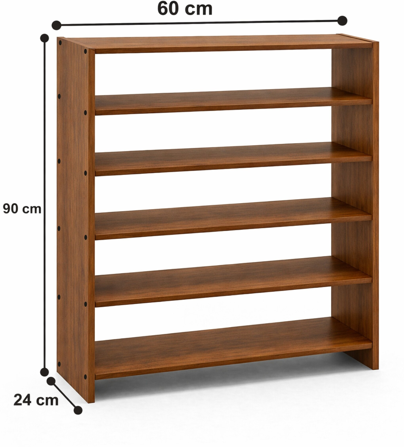 Image of Flipkart Perfect Homes 6 Tier Shoe Rack for Home, Shoes Chappal Slippers Organizer Stand 60*24*90cm Engineered Wood Shoe Rack