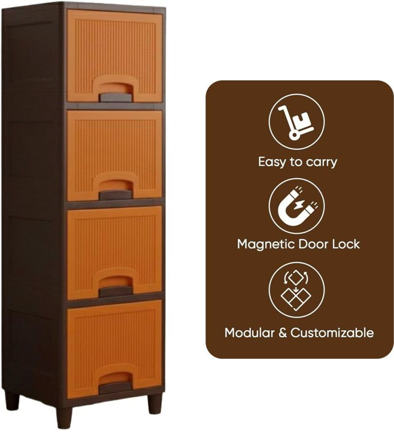 Image of MAXTID Multi Layer component Plastic Modular Drawer for Office, Hospital, school Plastic Free Standing Cabinet
