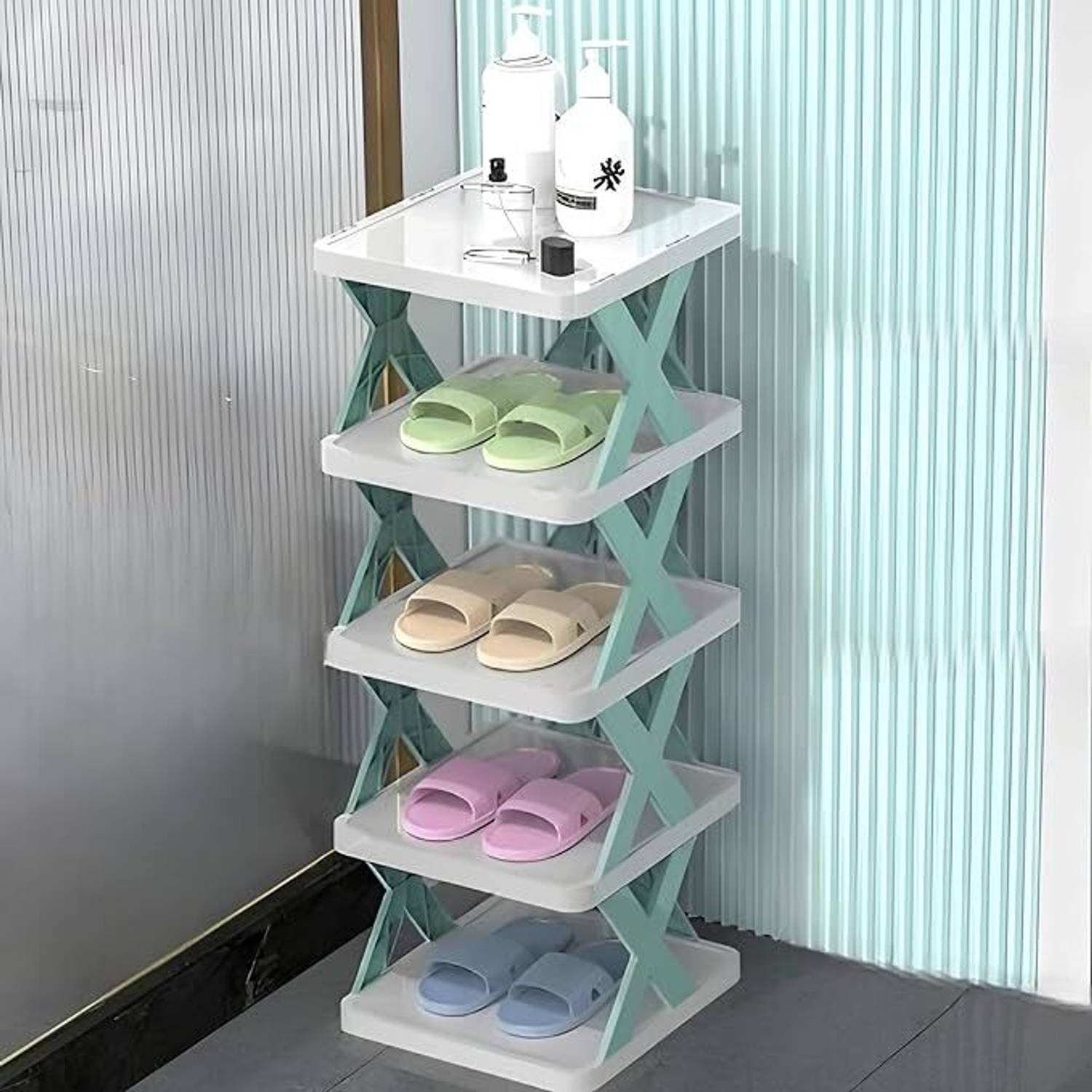 TEXON 5 Layer Foldable Shoe Rack Multicolor - Image 2