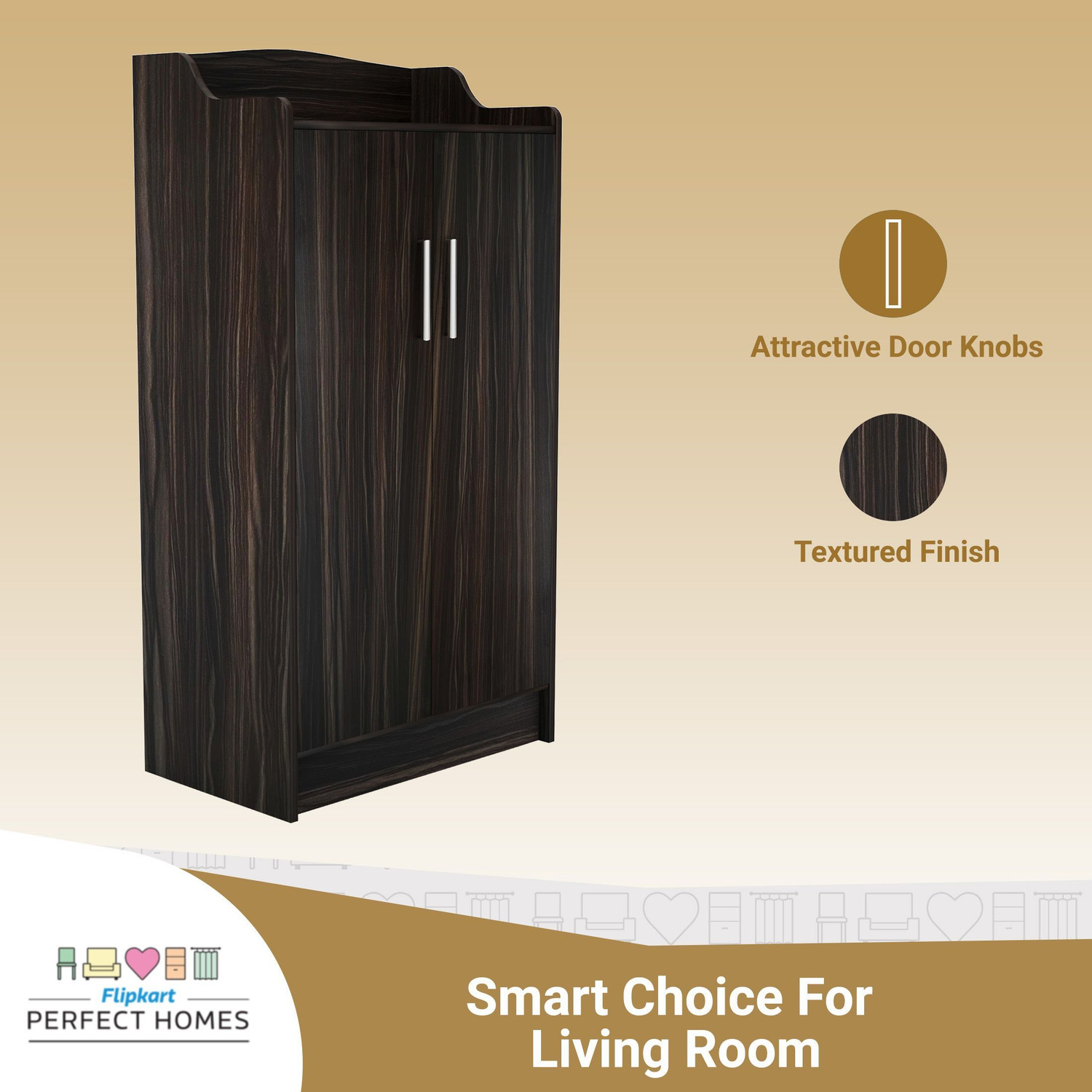 Image of Flipkart Perfect Homes Wellington Engineered Wood Shoe Rack