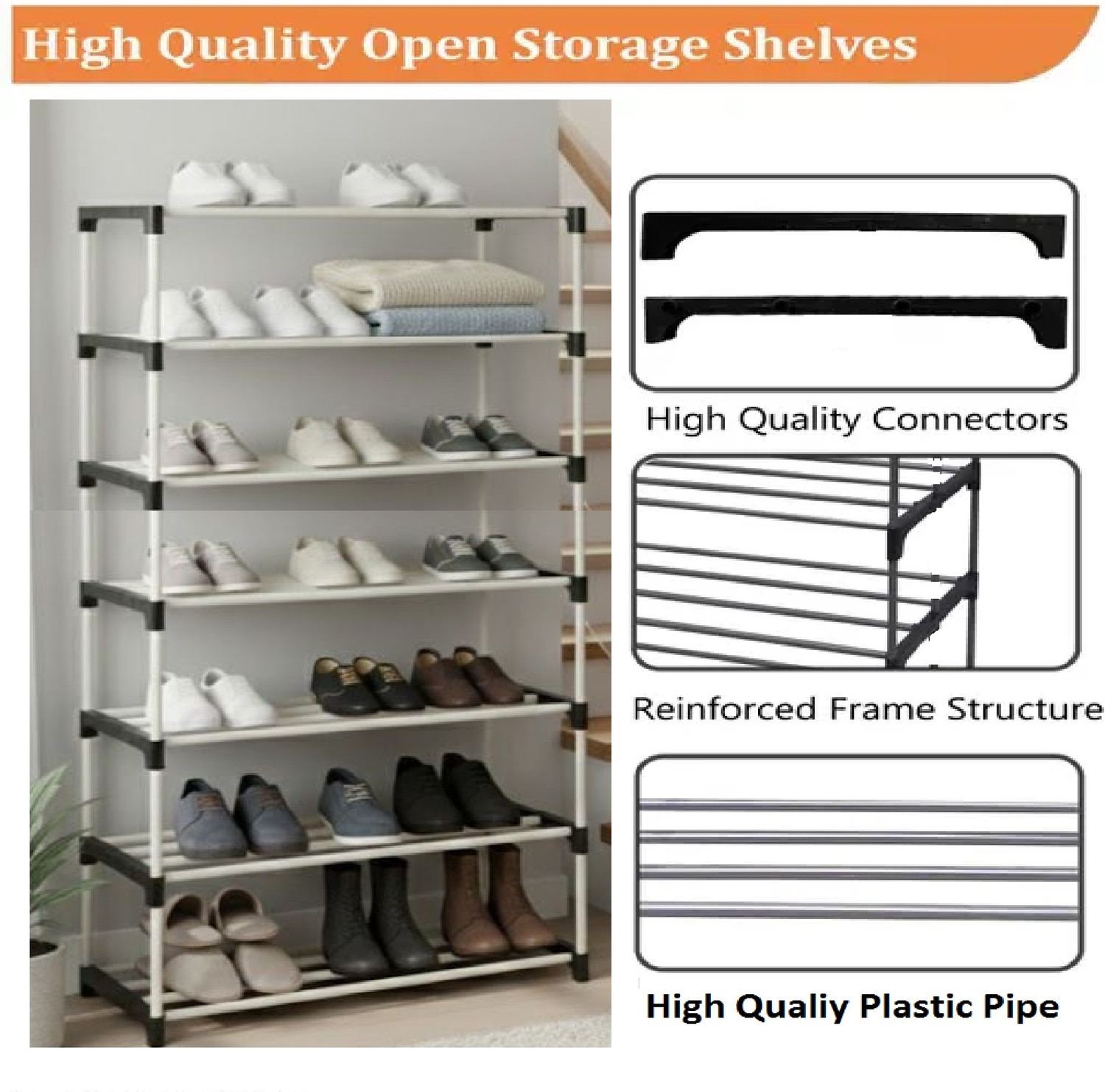 Image of FurniGully 6L Shoe Rack LovelyFamily Plastic Collapsible Shoe Stand