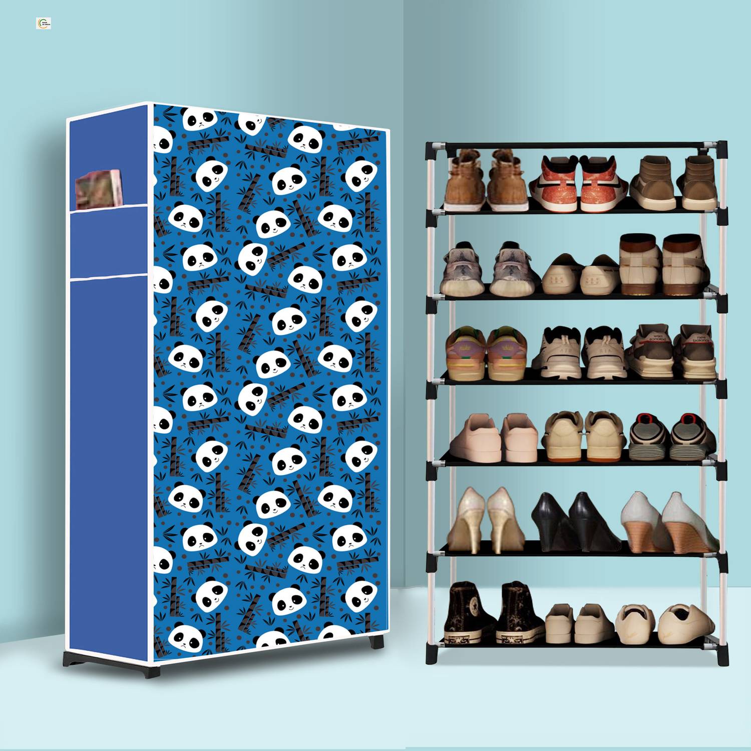 BEYKURY 6 Tier Foldable Shoe Rack – Space Saver, Universal for Entry, Bedroom & Balcony Plastic Shoe Stand