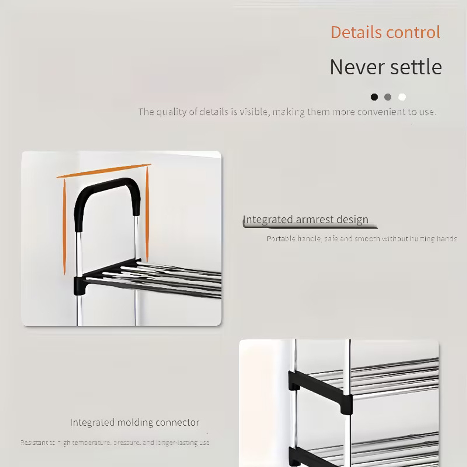 Image of SOUKIO Space-Saving 5-Tier Metal Open Shoe Rack,Home Entryway, Bedroom & Living Room, Metal, Plastic Shoe Stand