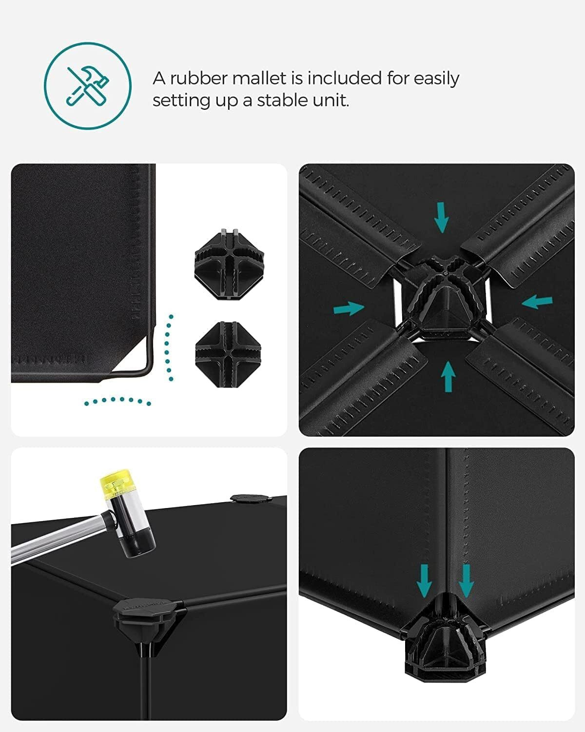 Image of Sasimo 6-Shelf-2-Door Plastic Cubort Shoe Rack Plastic Collapsible Shoe Stand