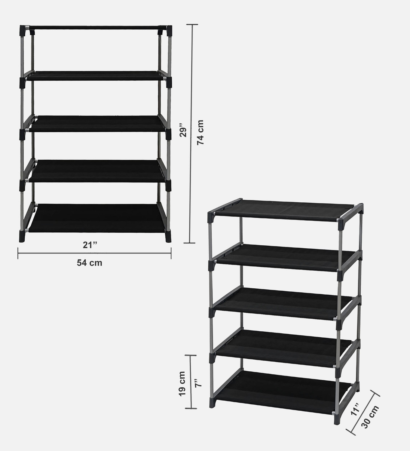 Image of RAXON WORLD 4-Layer Shoe Rack with Dustproof Cover - Compact & Durable Collection Metal Collapsible Shoe Stand
