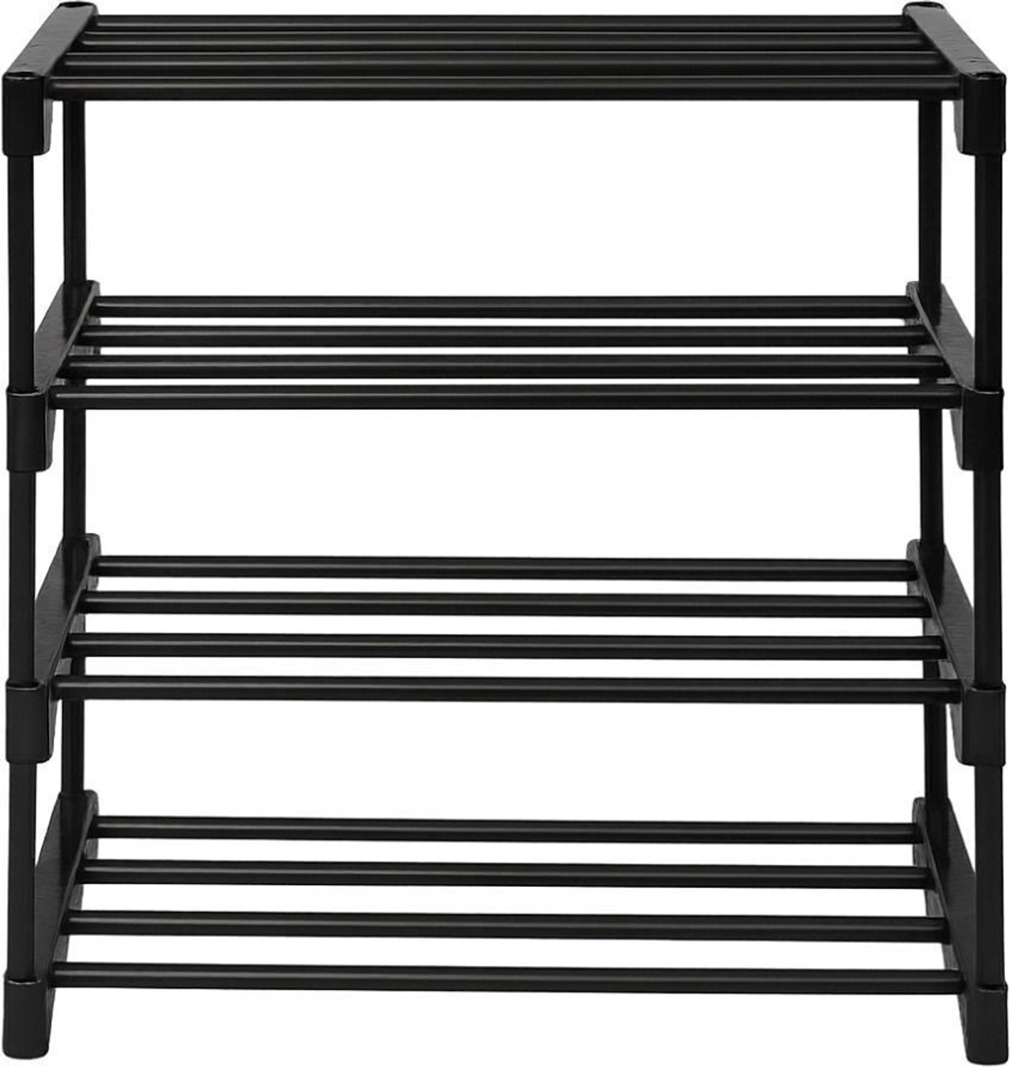 Image of FurniGully 4 Tier Plastic Shoe Rack for Home, Foldable Shelf Stand Plastic Shoe Stand