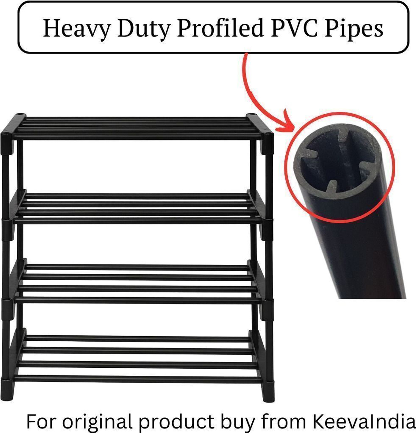 Image of FurniGully 4 Tier Plastic Shoe Rack for Home, Foldable Shelf Stand Plastic Shoe Stand