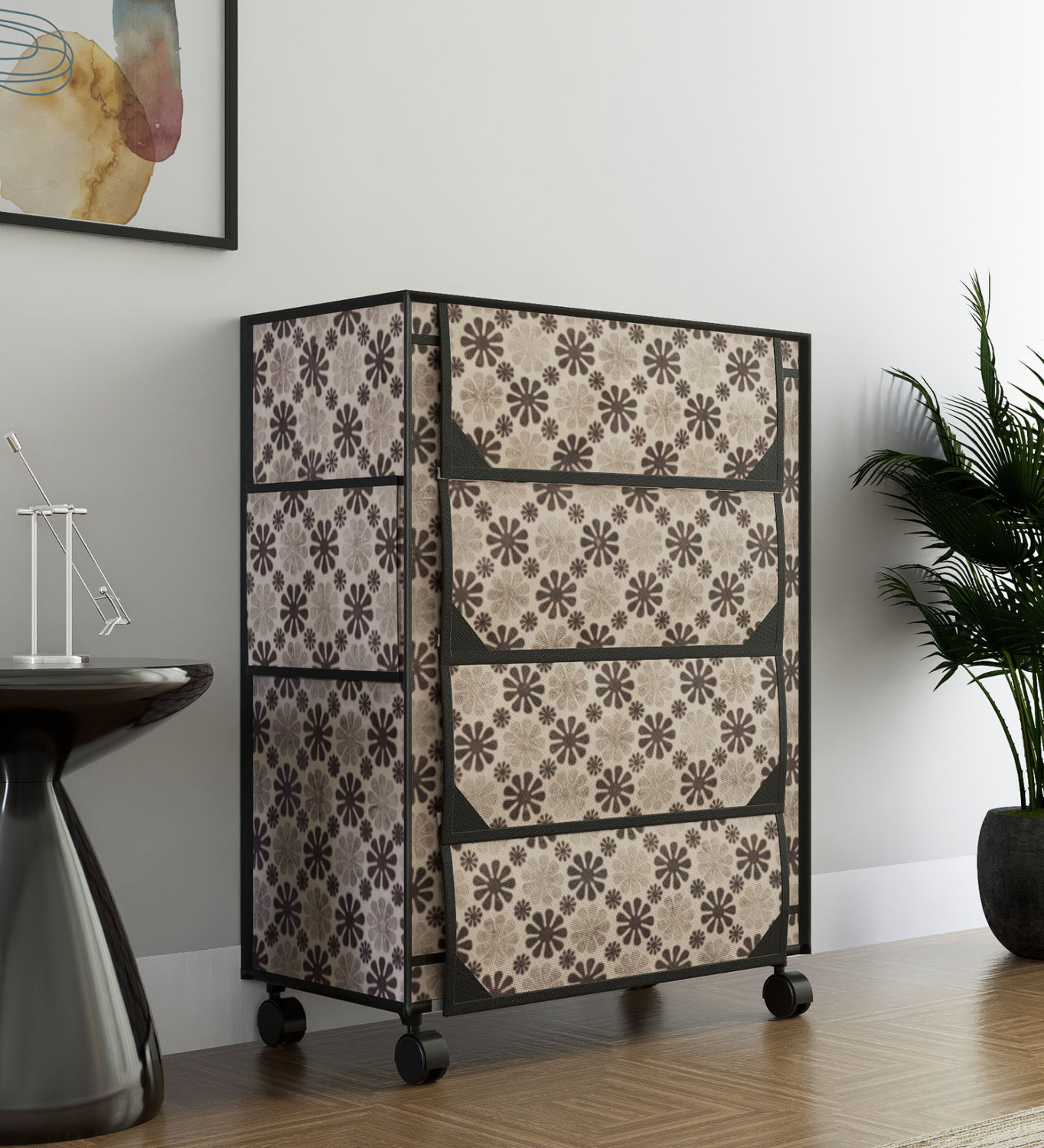 Image of FABURA Premium 4 Shelf With Wheels Plastic Shoe Stand