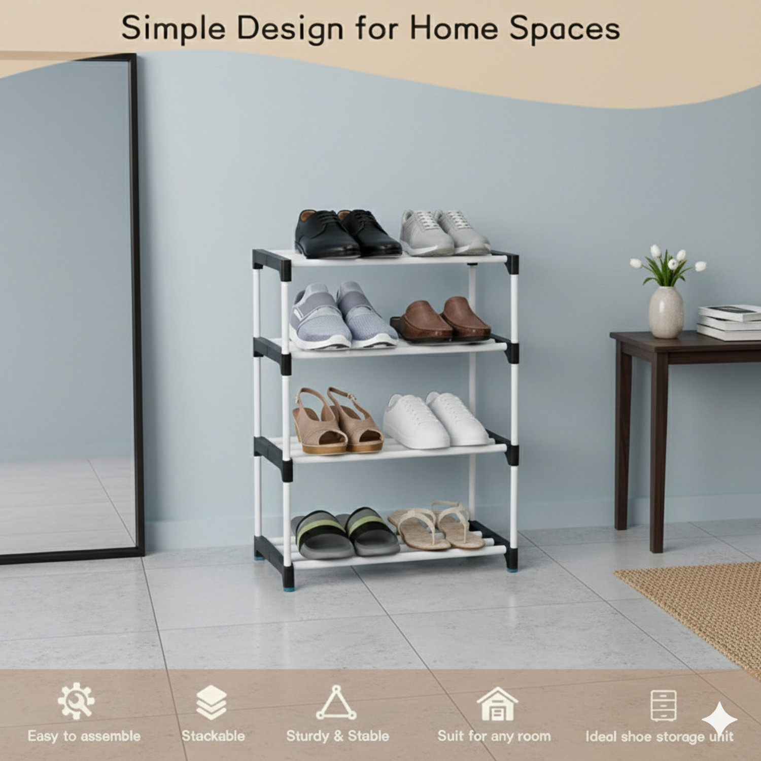 Image of Jaya Store This is a great storage cabinet for your home to store your shoes, books, kids Plastic Shoe Stand