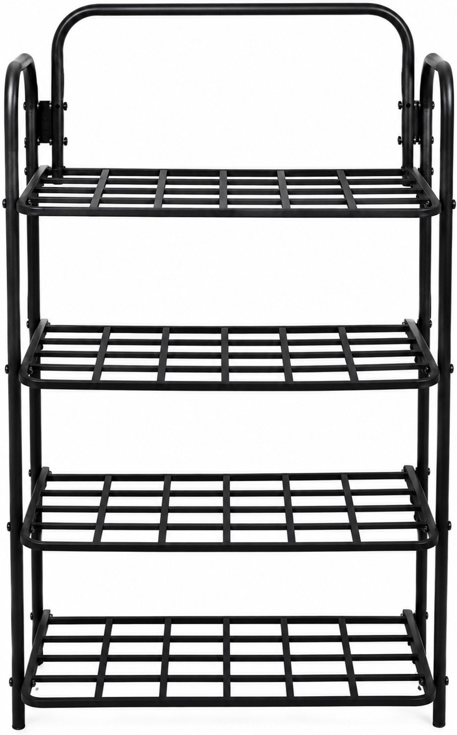 Image of VRTREND MetalMax 4 Tier Metal Shoe Rack (black, 4 Shelves, DIY(Do-It-Yourself))