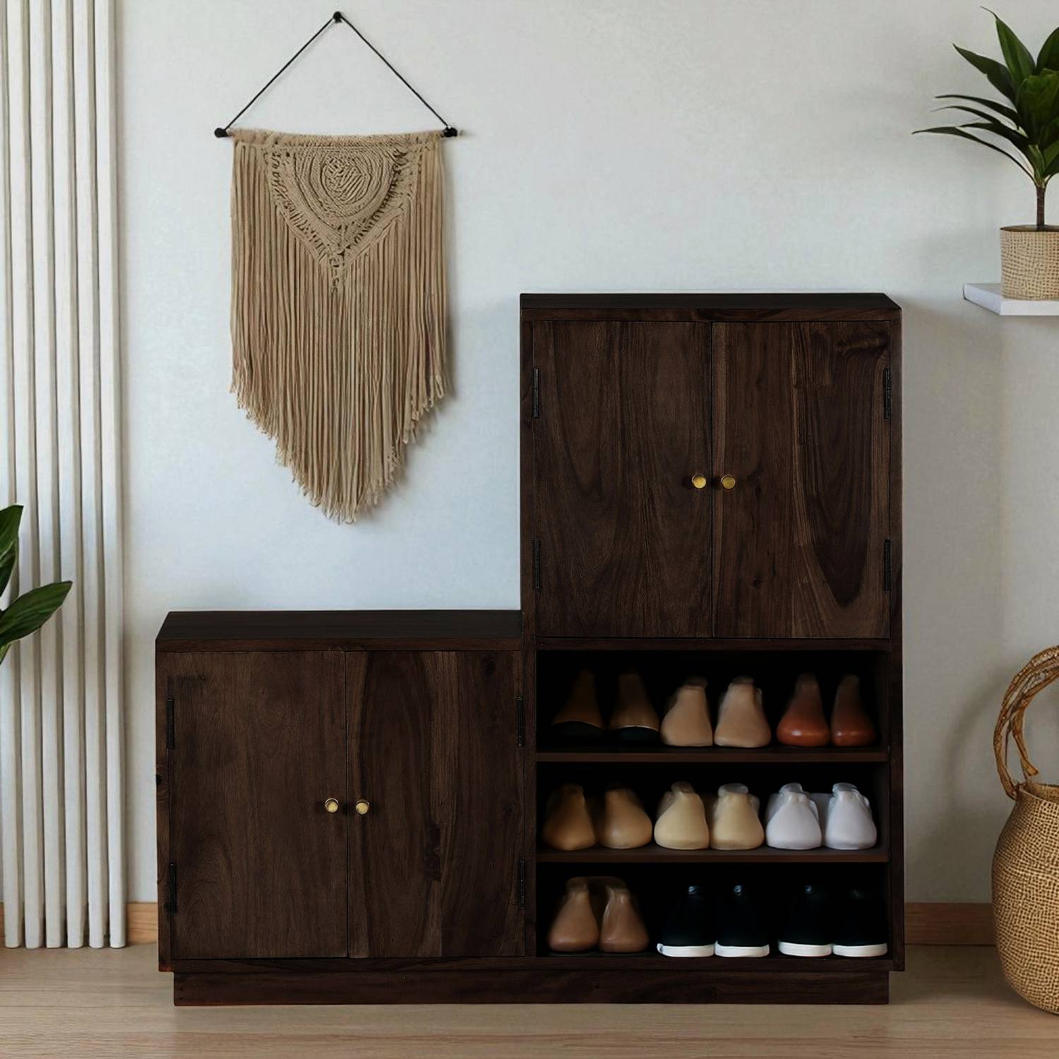 THE ATTIC Solid Wood Shoe Rack