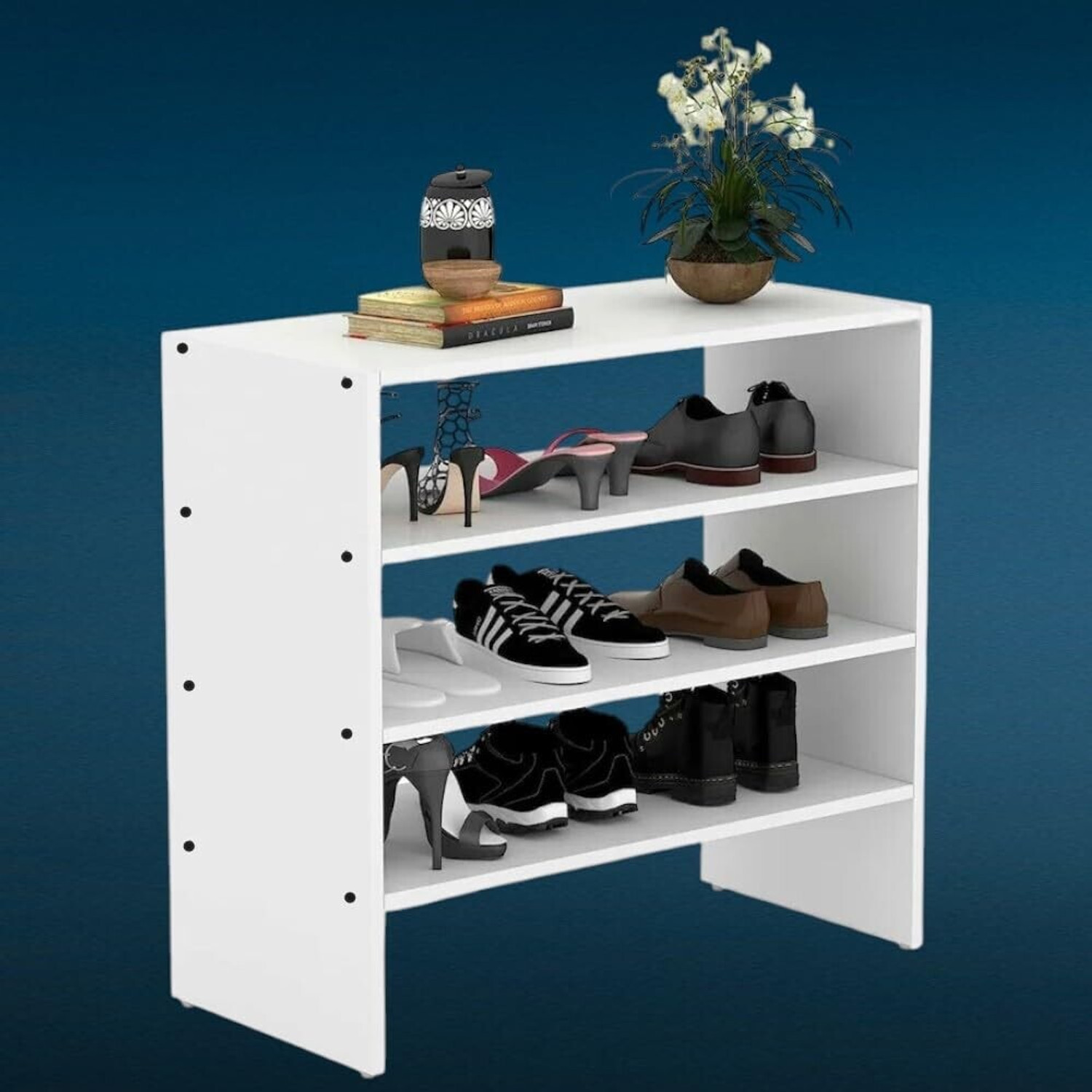 Image of Flipkart Perfect Homes 24 inchx9.5 inchx24 inch Shoe Rack for Home, Shoes Chappal Slippers Organizer Stand Engineered Wood Shoe Rack
