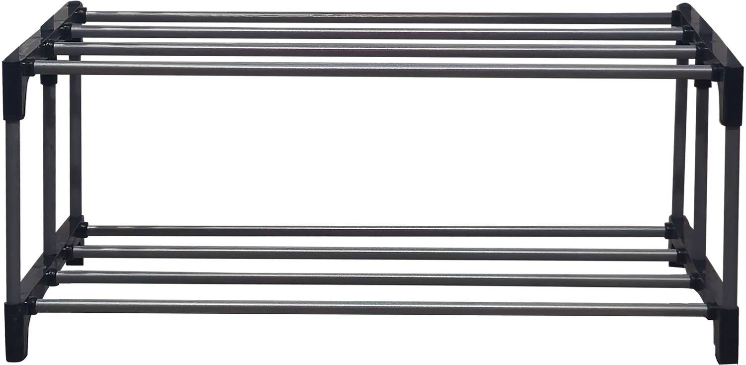 BHIMADA 2-Tier Metal Open Shoe Rack Metal Collapsible Shoe Stand
